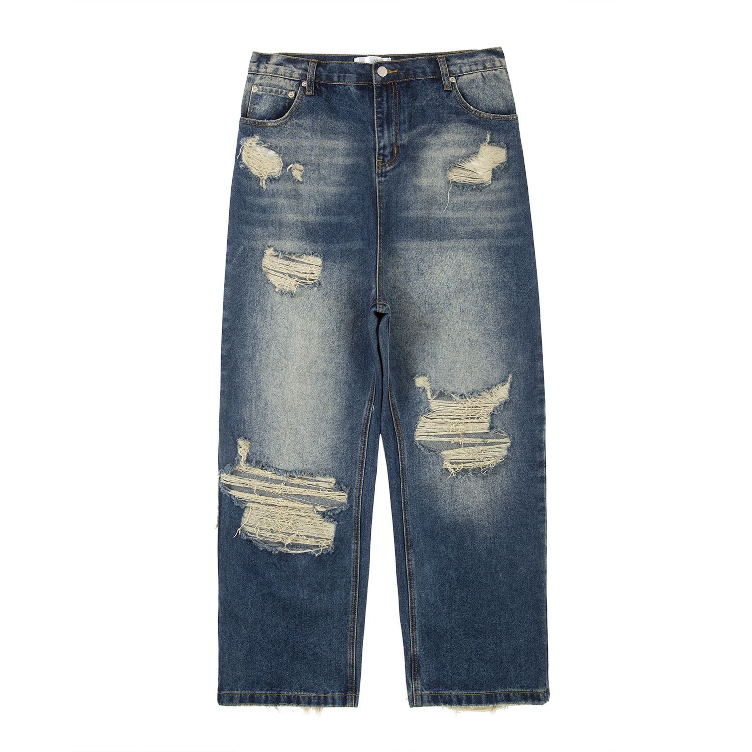 Distressed Denim × Japanese Brand × Streetwear Y2k Ripped