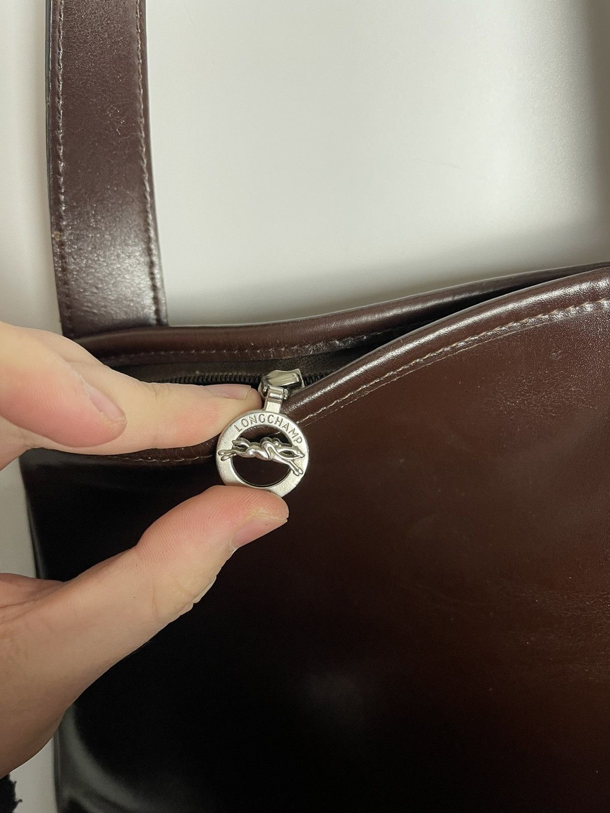 Longchamp LONGCHAMP Large Brown Leather Silver Toggle Shoulder Bag EUC Size ONE SIZE - 8 Thumbnail
