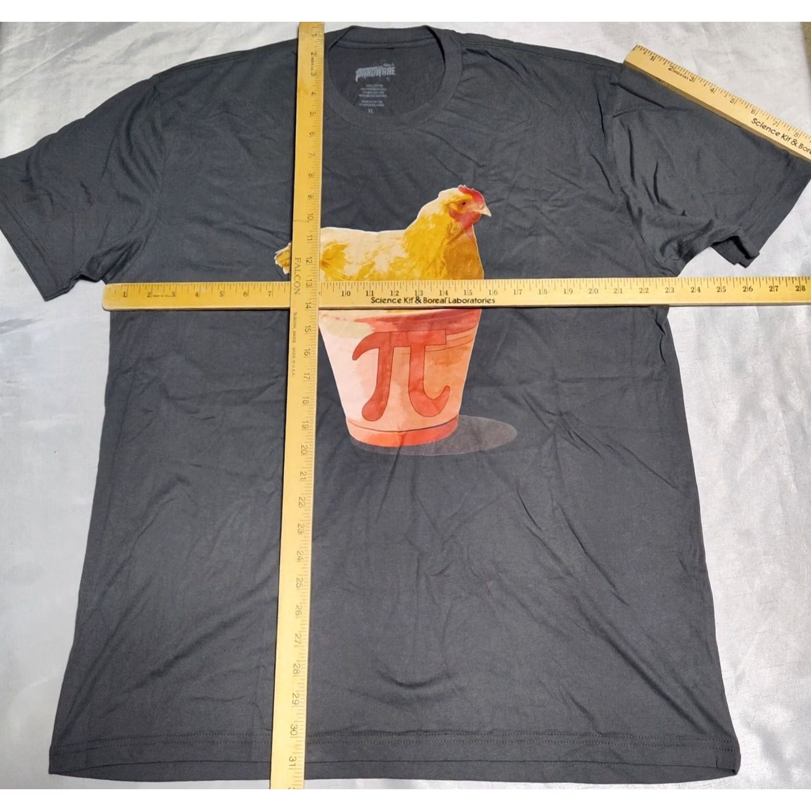 Vintage Panowear CHICKEN POT PI Men XL Gray Short Sleeve T-Shirt PI DAY 3.14 NEW Size US XL / EU 56 / 4 - 6 Thumbnail