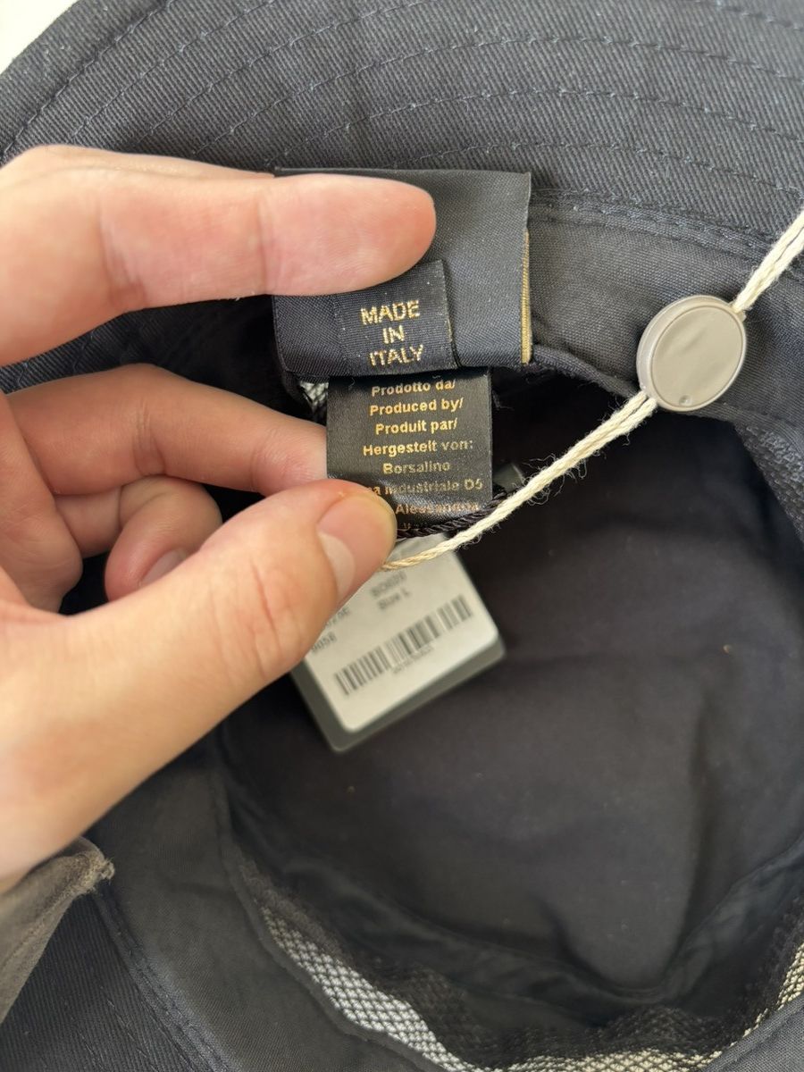 Borsalino NWT Borsalino Cotton Mesh Bucket Hat Black L Size ONE SIZE - 6 Thumbnail