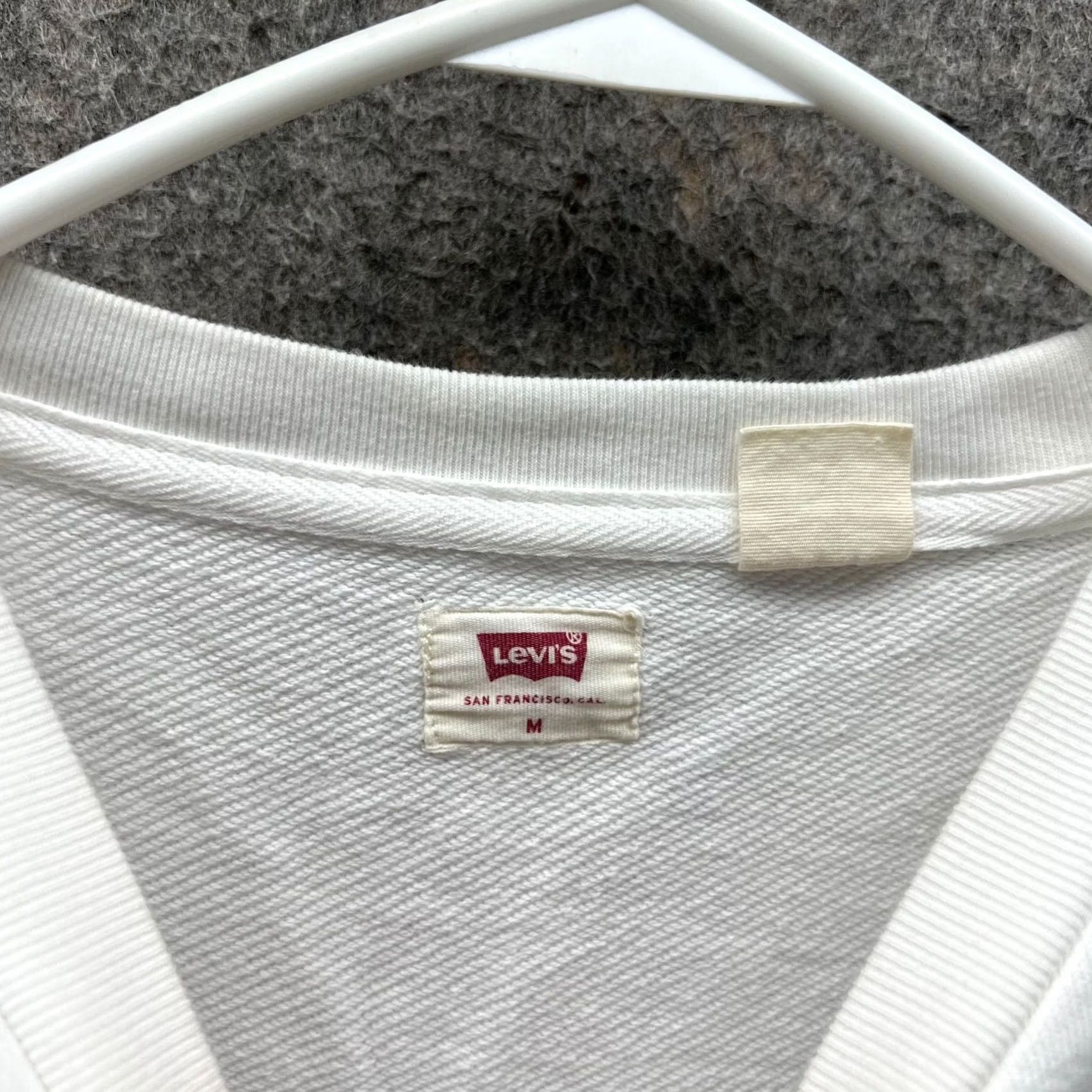 Levi's VINTAGE Levi's Sweater Mens M White Red Crewneck Pullover Fleece Logo Knit Shirt/Top Size US M / EU 48-50 / 2 - 5 Thumbnail