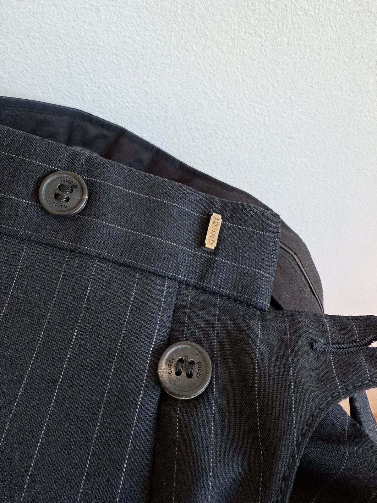 Gucci Gucci Navy Wool Stripes Suit 54 Size 54R - 17 Thumbnail