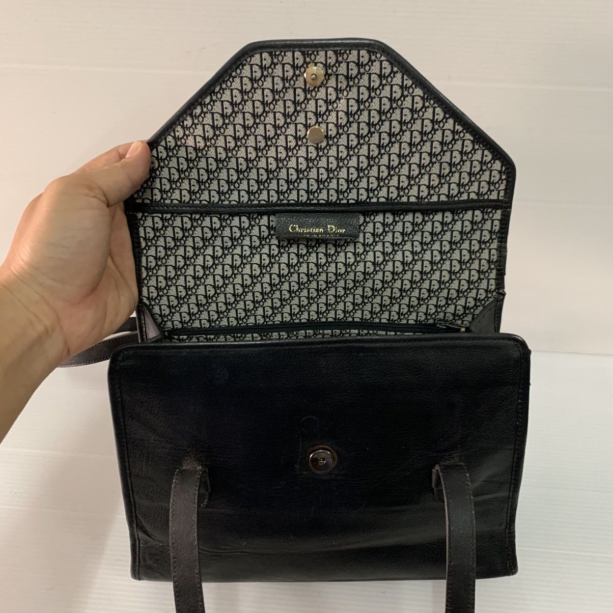 Christian Dior Monsieur Christian Dior Black Vintage Leather Handbag Size ONE SIZE - 11 Thumbnail