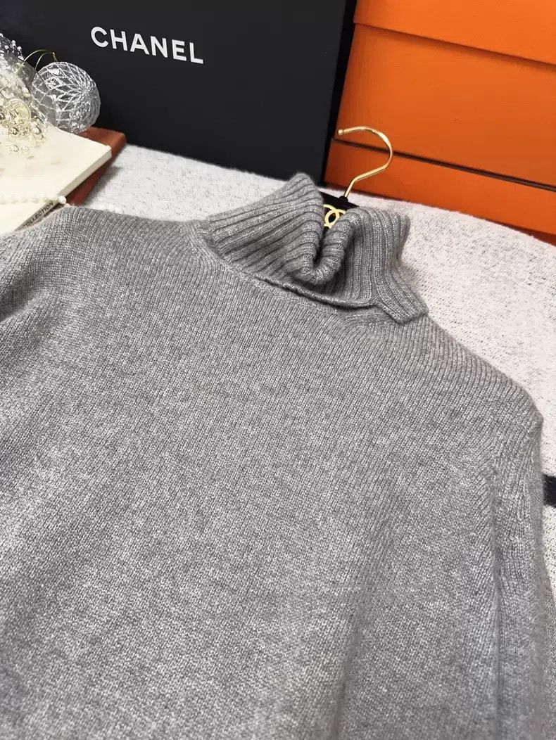 Loro Piana Loro Piana Gray High-Neck Knit Top Size S / US 4 / IT 40 - 6 Thumbnail