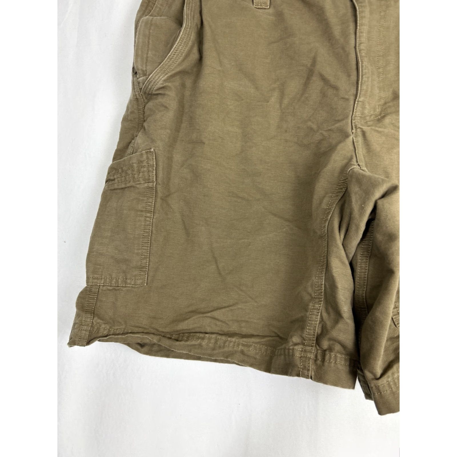 Olive Columbia Cargo Shorts Men Olive 36x9.5” Outdoor Zipper Snap Green 90s? Size US 36 / EU 52 - 2 Thumbnail