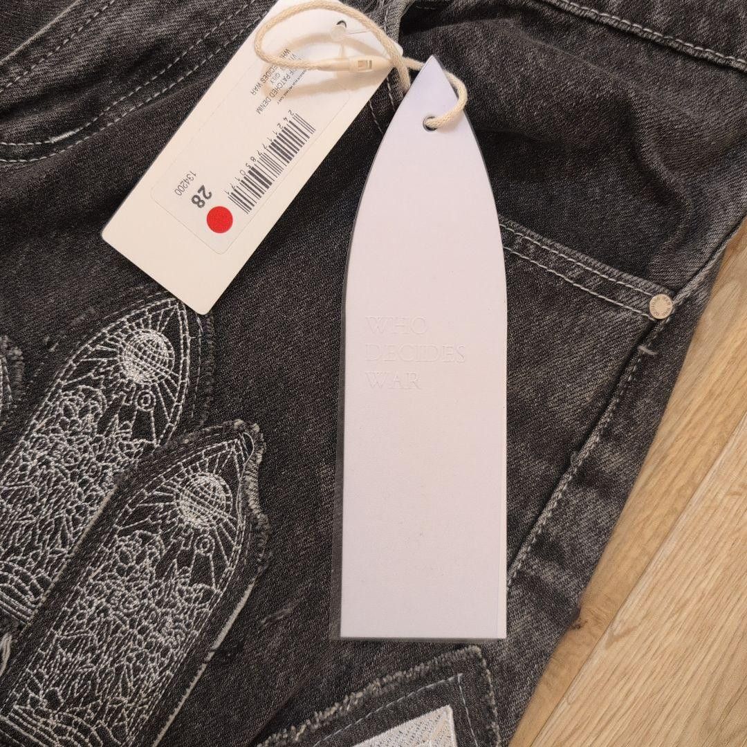 Who Decides War Who Decides War Motif Patched Denim Vintage Grey 28 New Size US 28 / EU 44 - 6 Thumbnail