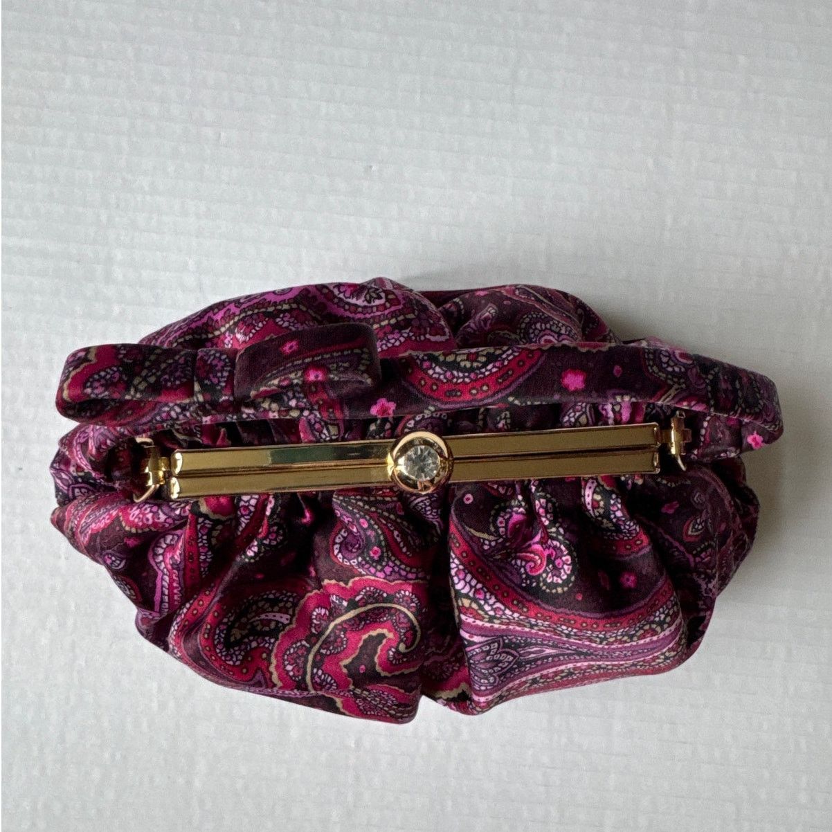 Ann Taylor Retro Paisley Ann Taylor Loft Evening Bag Gemstone Bow Size ONE SIZE - 4 Thumbnail