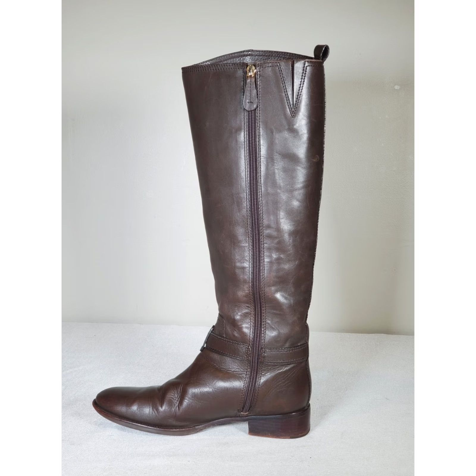 Tory Burch Tory Burch Bristol 30mm Riding Boots Coconut Leather Equestrian Women's US 8 M Boots Size US 8 / IT 38 - 3 Thumbnail