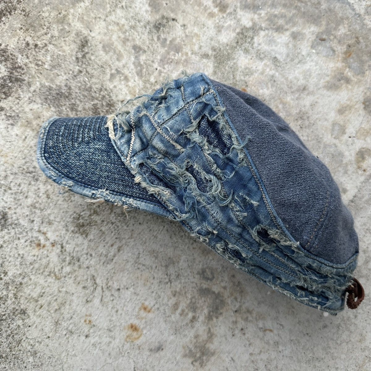 Kapital Old man and the sea Boro Patchwork Trashed Conductor hat Size ONE SIZE - 2 Thumbnail