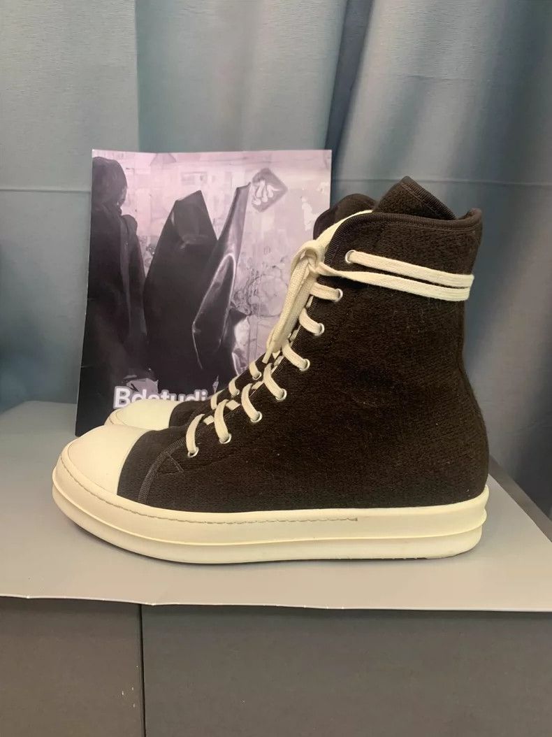 Rick Owens Rick Owens Black and white evergreen high-top skate shoes Size US 8 / EU 41 - 3 Thumbnail