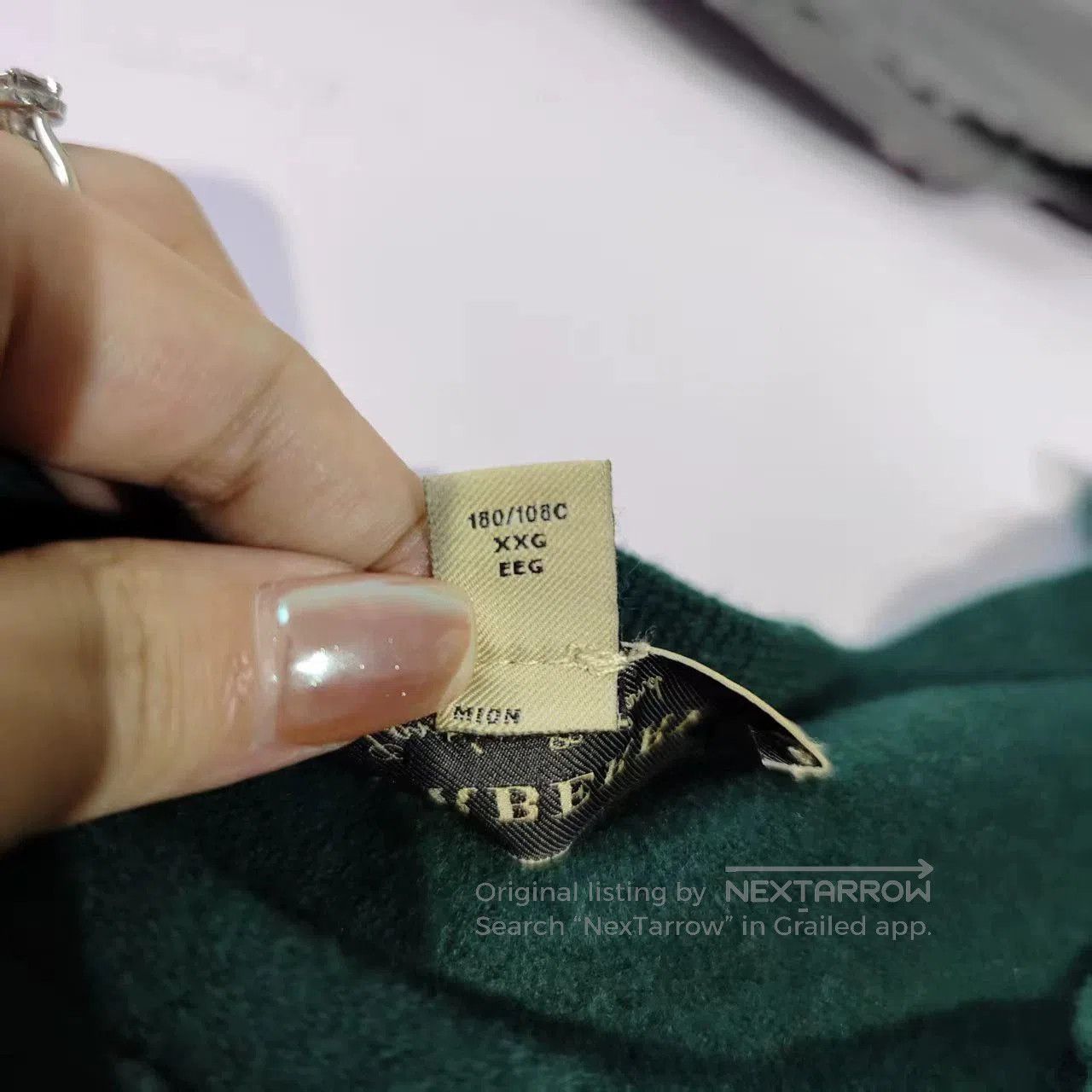Burberry burberry men's cashmere sweater in green. Size US XXL / EU 58 / 5 - 4 Thumbnail
