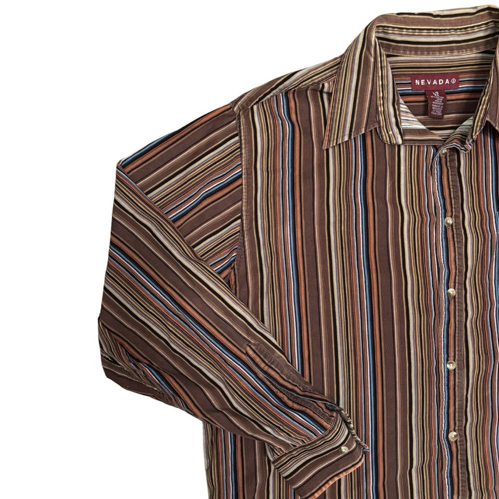 Other Y2K Nevada Cord Men's Striped Shirt Size US L / EU 52-54 / 3 - 2 Thumbnail