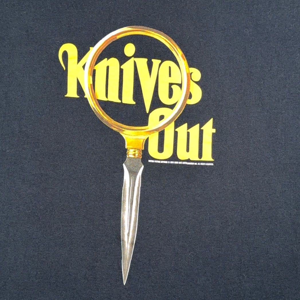Fruit Of The Loom VINTAGE Knives Out Shirt Adult 2XL Black Movie Promo AMC Theater Swag Film Mens T-Shirt Crew Neck Short Sleeve Cotton Graphic Size US XXL / EU 58 / 5 - 2 Thumbnail