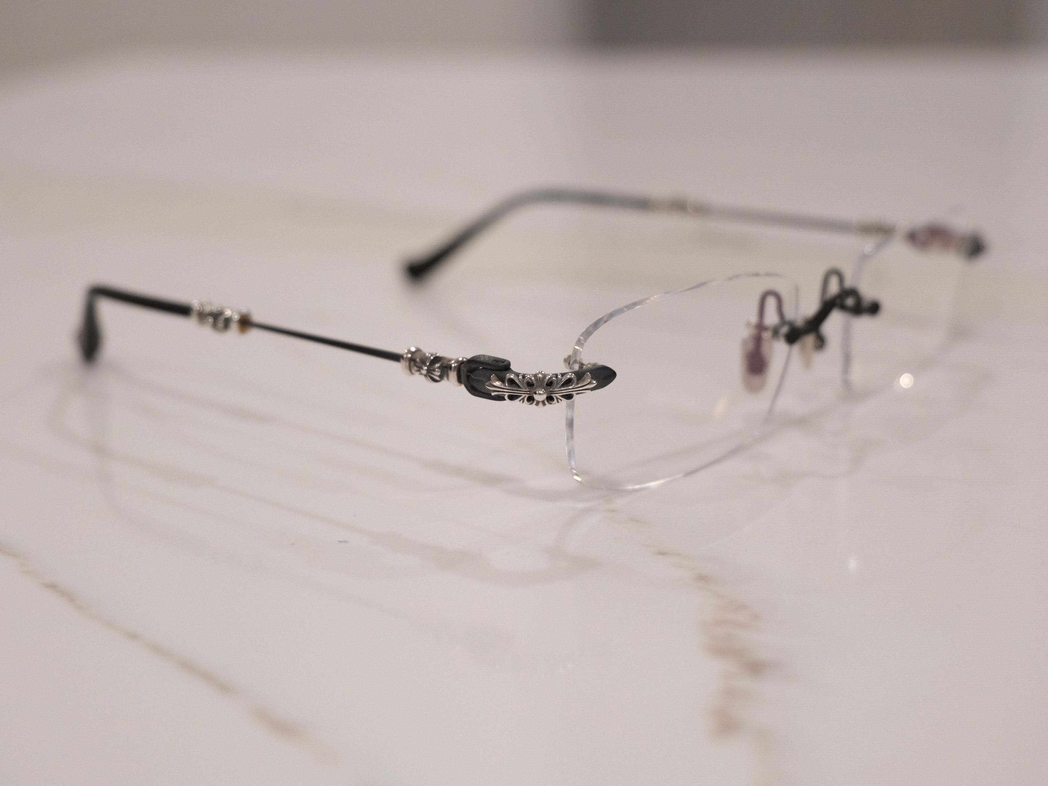 Chrome Hearts CHROME HEARTS PILLS III MATTE BLACK & SILVER GLASSES Size ONE SIZE - 6 Thumbnail