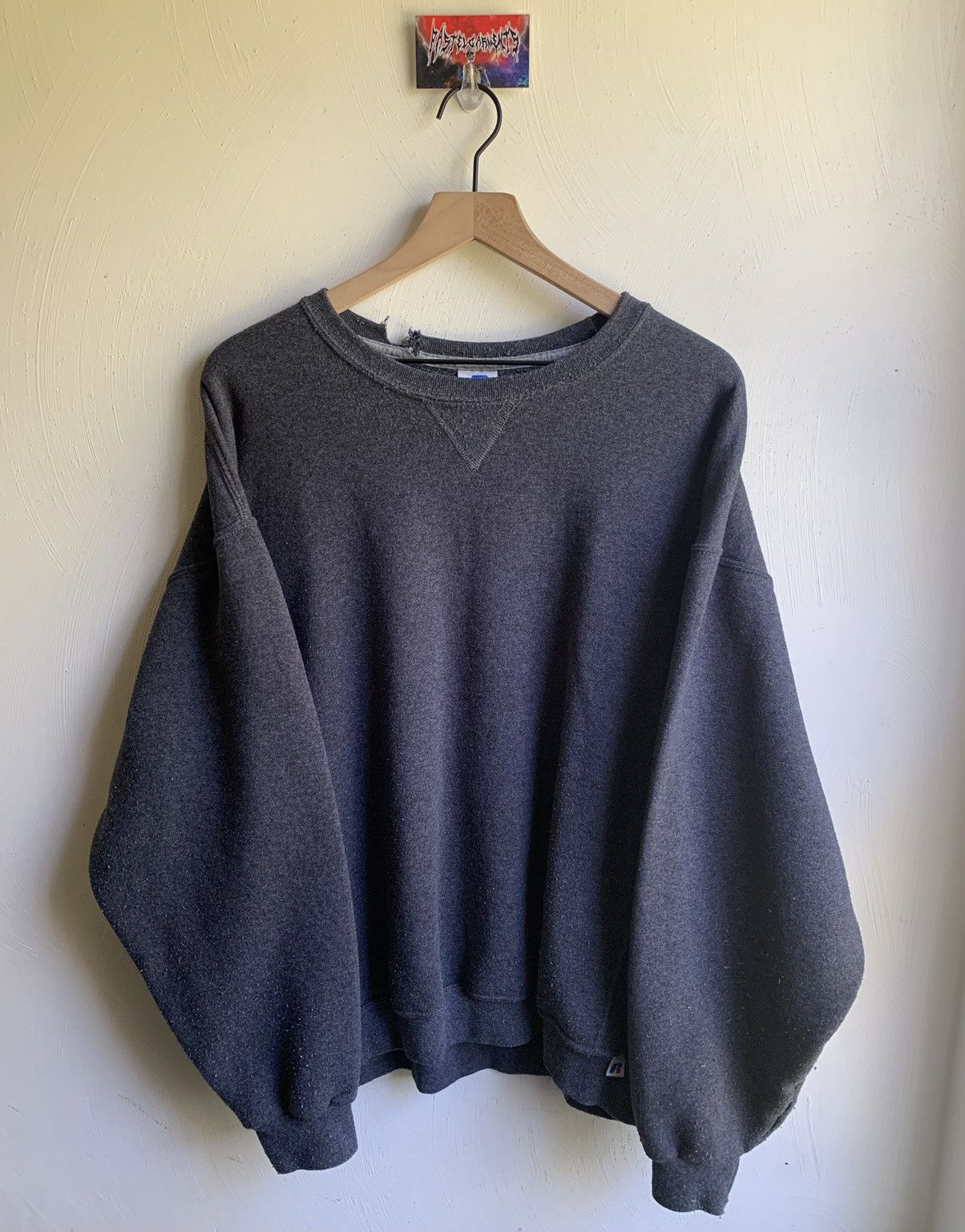 Russell Athletic Vintage Y2K Russel Athletic Blank Crewneck Sweatshirt Grey Size US XL / EU 56 / 4 - 3 Thumbnail