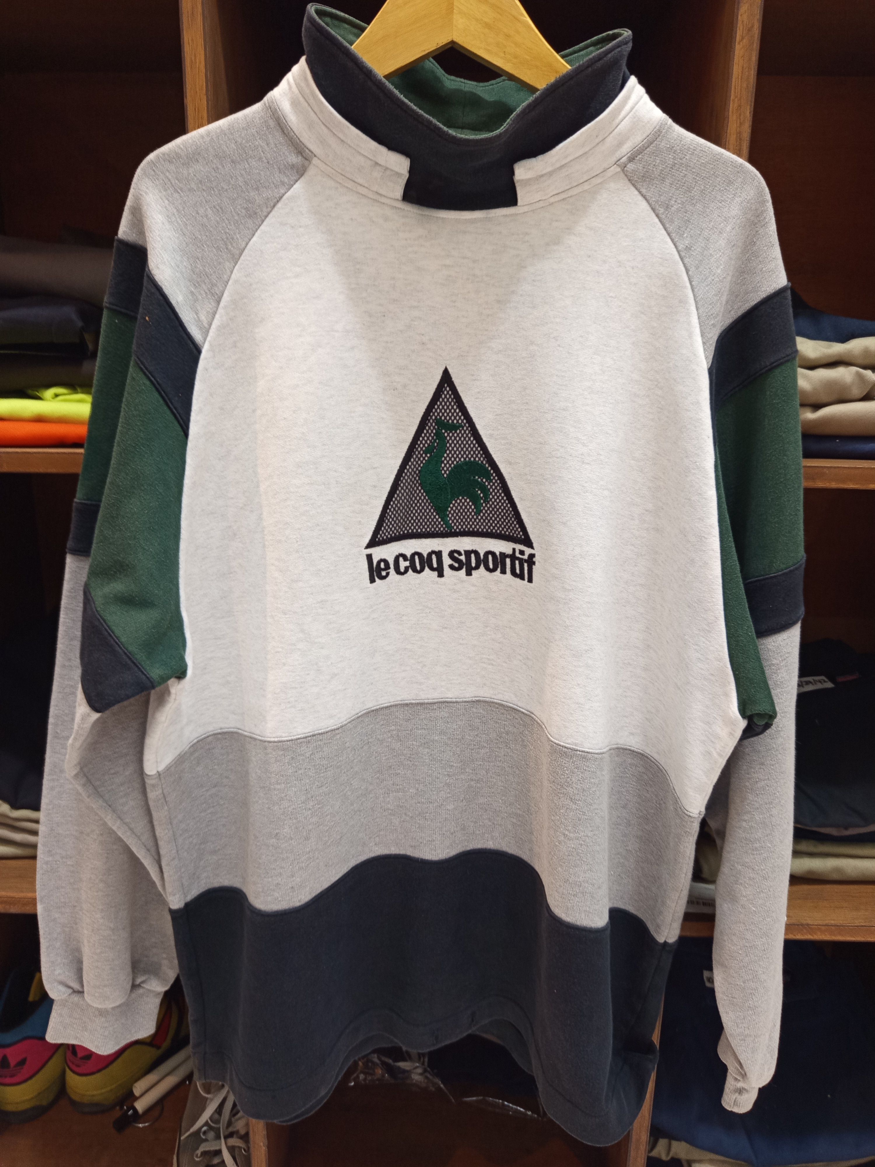 Le Coq Sportif Le Coq Sportif Japan Made Color Block Mock Neck Sweatshirt Size US L / EU 52-54 / 3 - 1 Thumbnail