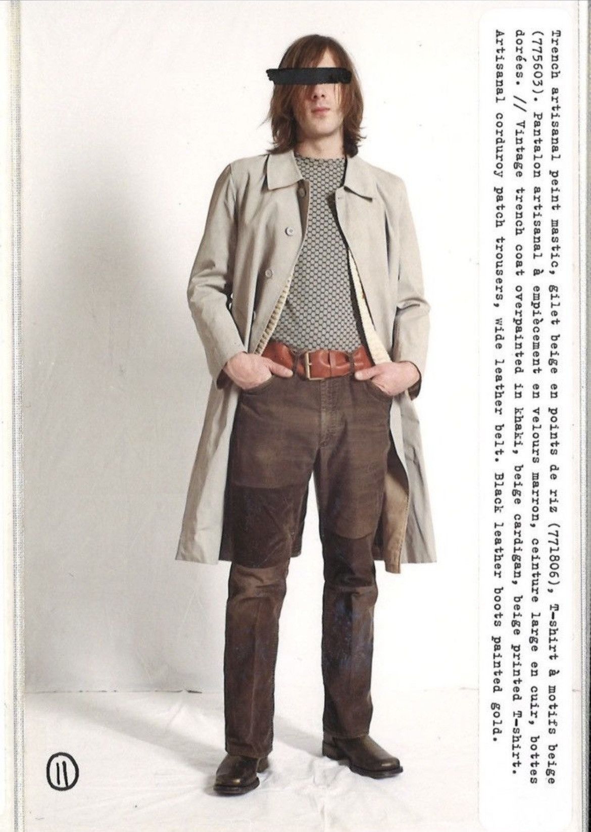 fw 2003 artisanal corduroy trousers