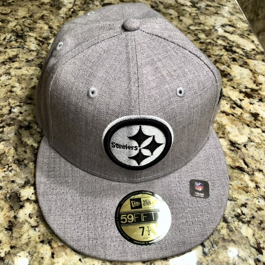 New Era Pittsburgh Steelers 59FIFTY Heather Gray Fitted Hat 7 1/2 Size ONE SIZE - 1 Thumbnail