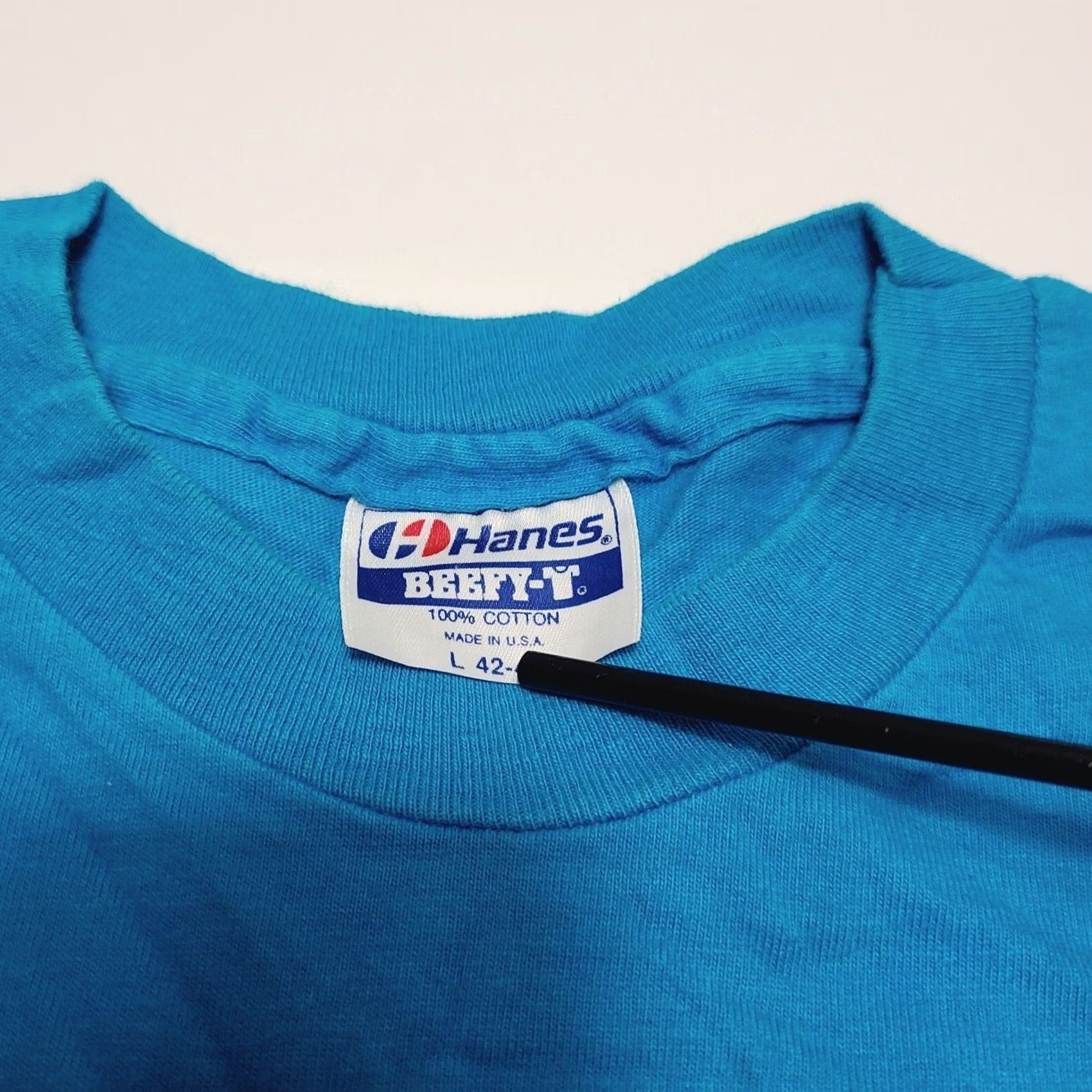 Hanes VINTAGE ARIZONA Wolf Wildlife Nature T-Shirt Hanes Men’s Size LARGE Blue Graphic Print Crew Neck Short Sleeve 1987 1980s Mens Size US L / EU 52-54 / 3 - 6 Thumbnail