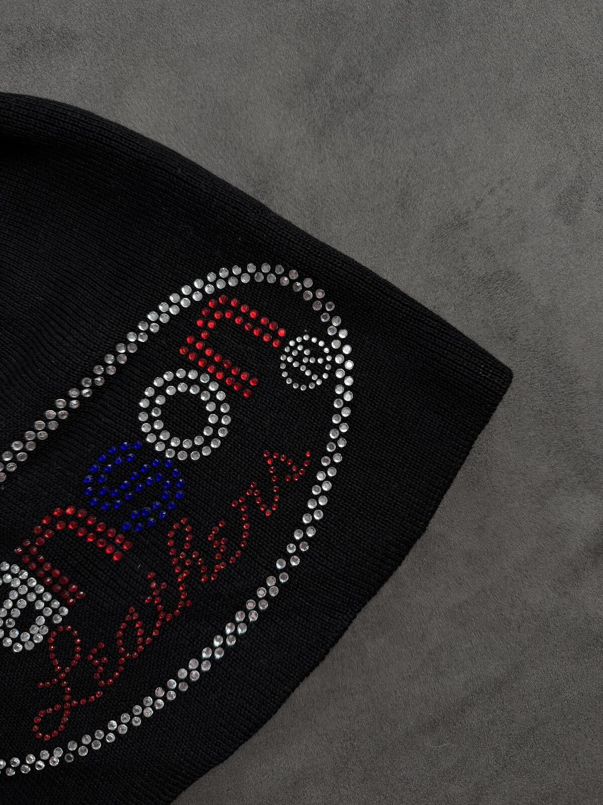 Vanson Leathers Vtg Vanson Leathers Rhinestone Logo No Cuff Knit Beanie Hat Size ONE SIZE - 2 Thumbnail