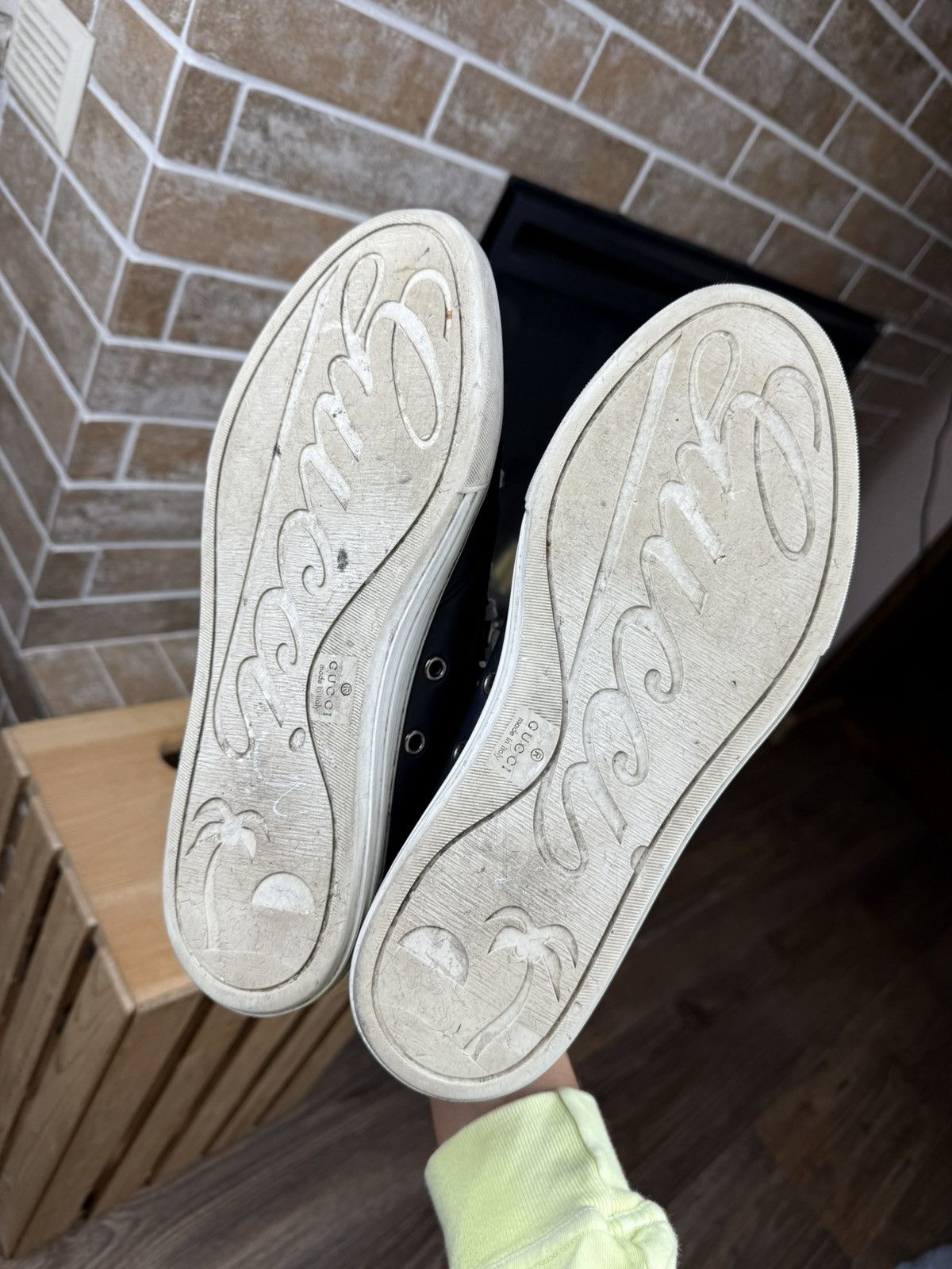 Gucci Gucci Blue Leather Hi Top Sneakers Size US 6.5 / EU 39-40 - 18 Thumbnail