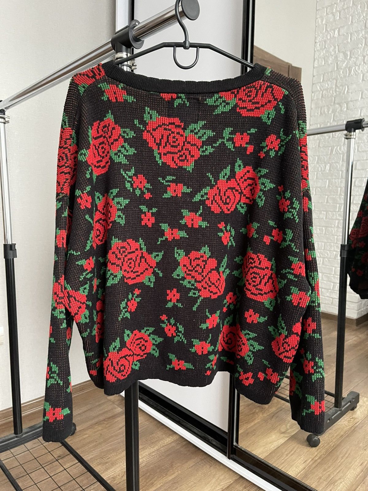 Japanese Brand Wakatsuki Chinatsu WC Roses Japanese Sweater Knit Pullover Size US M / EU 48-50 / 2 - 4 Thumbnail