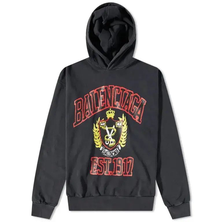 Balenciaga o1mt1gz0824 Dup / DIY College Hoodie Medium Fit in Black Size US XXL / EU 58 / 5 - 1 Thumbnail