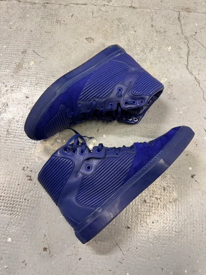 Balenciaga Balenciaga City Blue Monochrome Leather High Sneakers Size US 8 / EU 41 - 6 Thumbnail