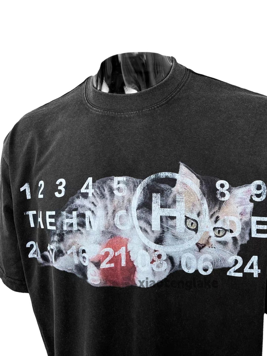 Designer Unisex washed faded loose punk hiphop t shirt Size US XL / EU 56 / 4 - 2 Thumbnail
