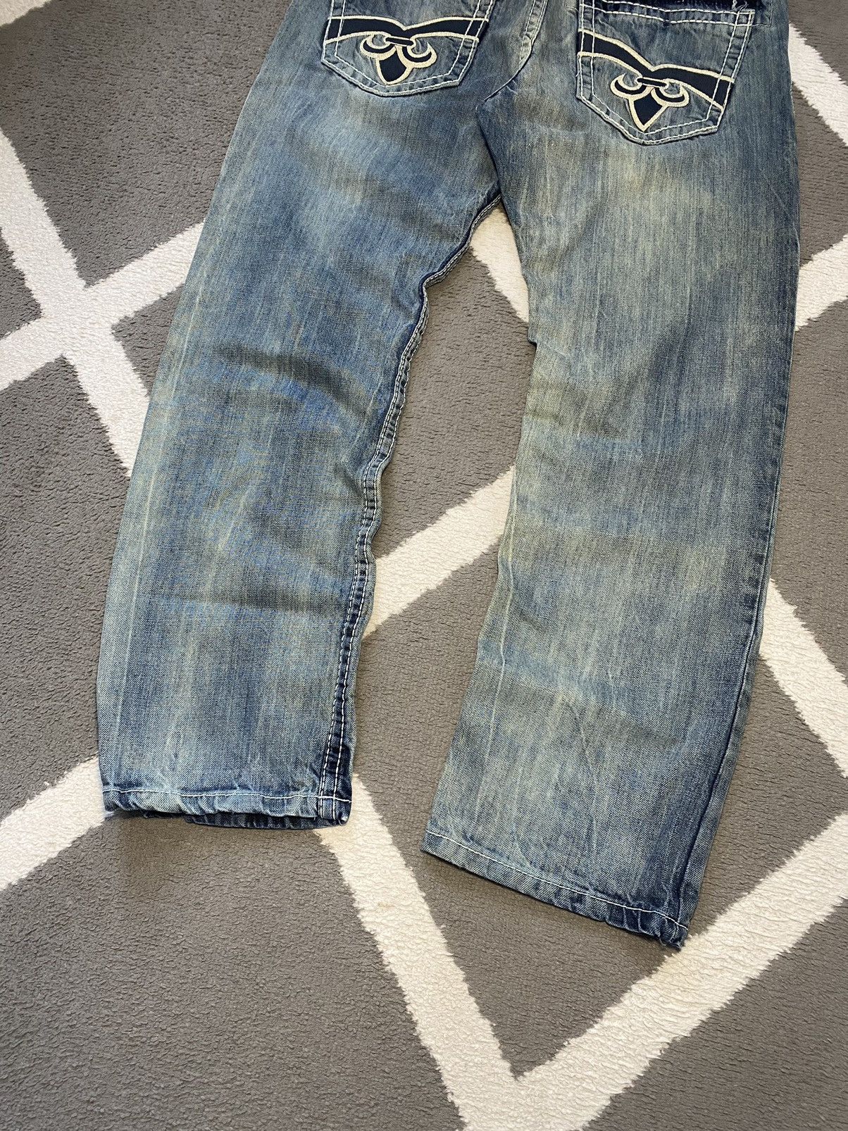 Affliction × True Religion × Vintage Project Mayhem vintage look washed denim straight pants Size US 36 / EU 52 - 7 Thumbnail