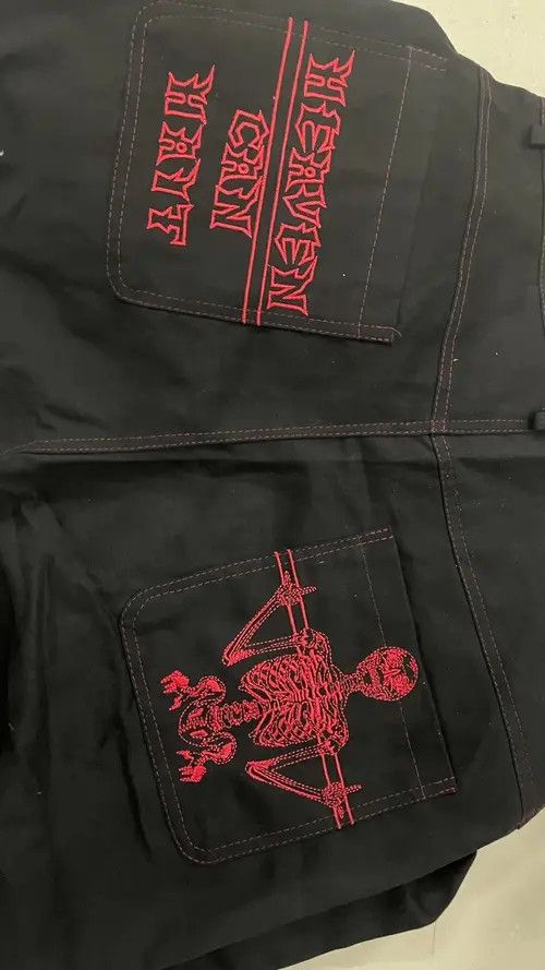 Japanese Brand American Retro Y2K pants skeleton straight Trousers Wide Leg Size US 34 / EU 50 - 8 Thumbnail