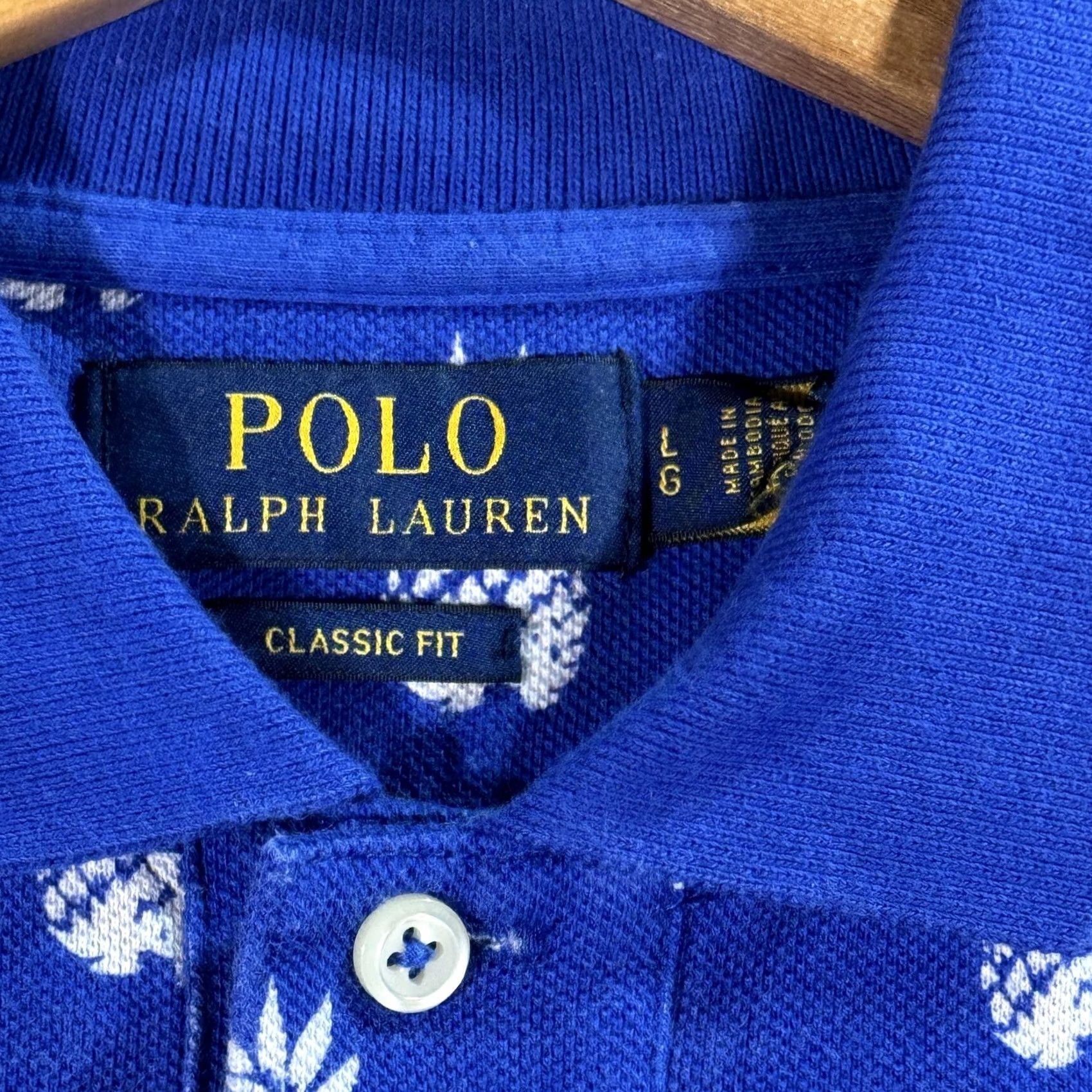 Polo Ralph Lauren Polo Ralph Lauren Polo Shirt Mens L Blue Pineapple Print Classic Fit Cotton Shirt Graphic Print Casual Tailored Polo Mens Large Pineapple Pattern Size US L / EU 52-54 / 3 - 3 Thumbnail