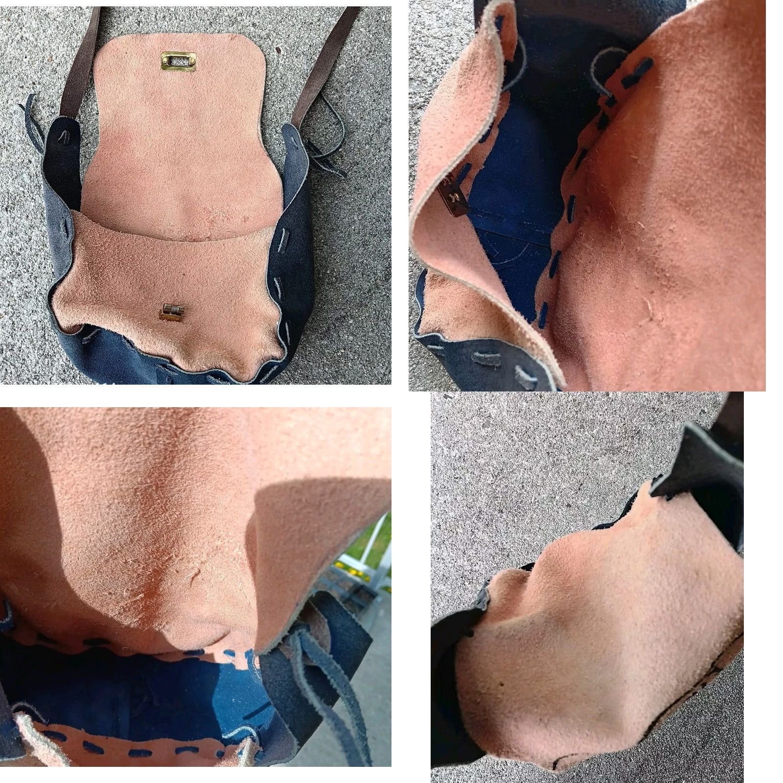 Vintage Handmade Suede Leather Purse Hound Dog Art Small Shoulder Bag Artsy Puppy Size ONE SIZE - 8 Thumbnail