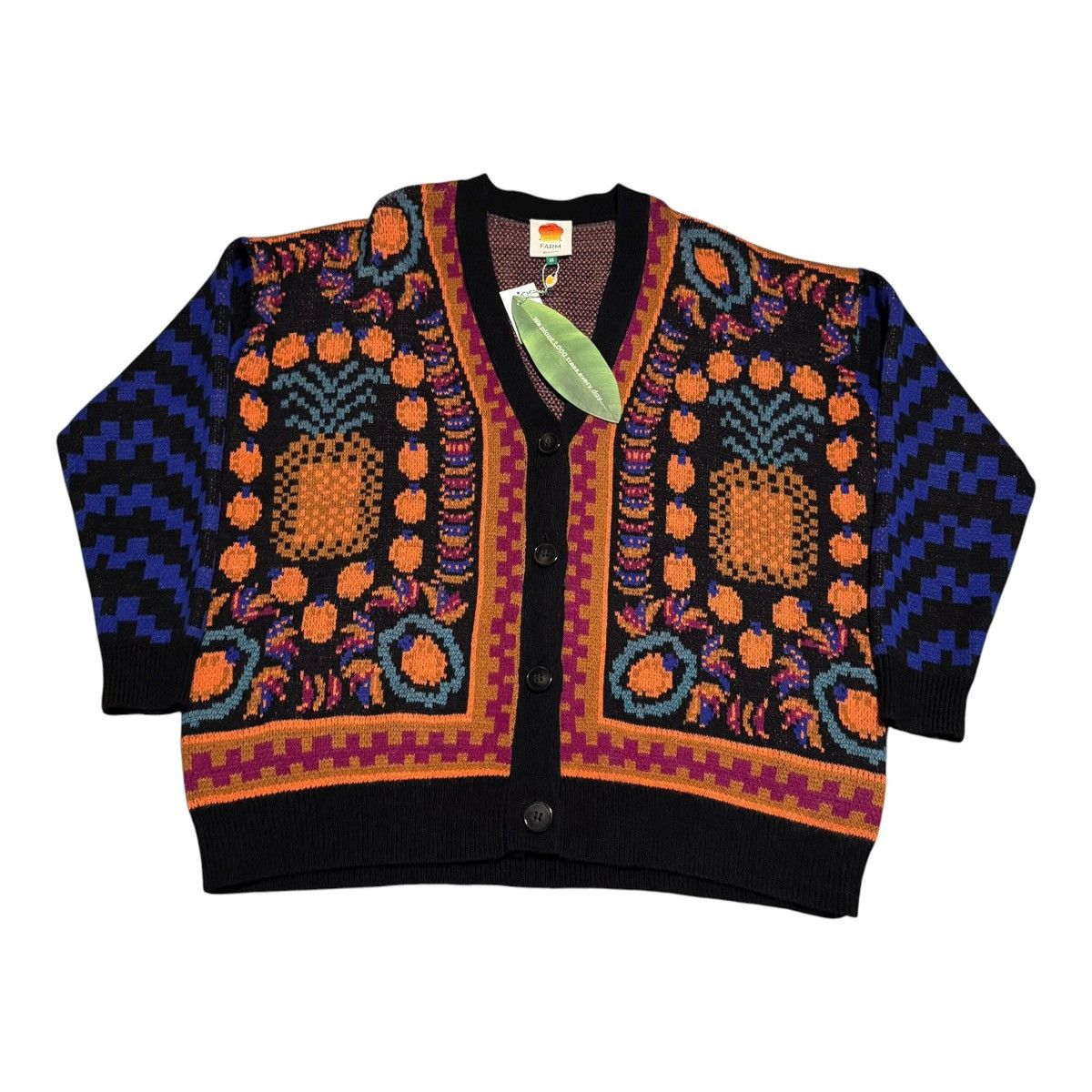 Farm Rio NWT Farm Rio Pineapple Scarf Cardigan Sweater Women's XS Size XS / US 0-2 / IT 36-38 - 1 Thumbnail
