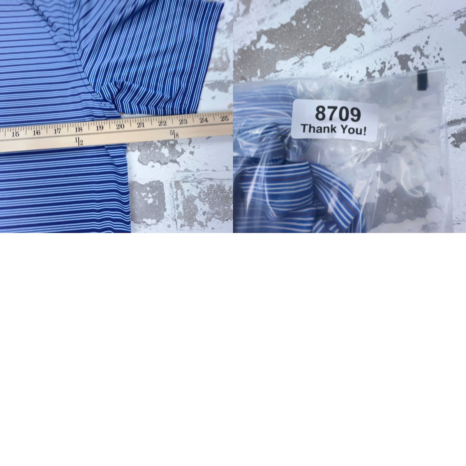 Vintage Straight Down Polo Shirt Men M Blue Striped Performance Golf Size US M / EU 48-50 / 2 - 9 Thumbnail