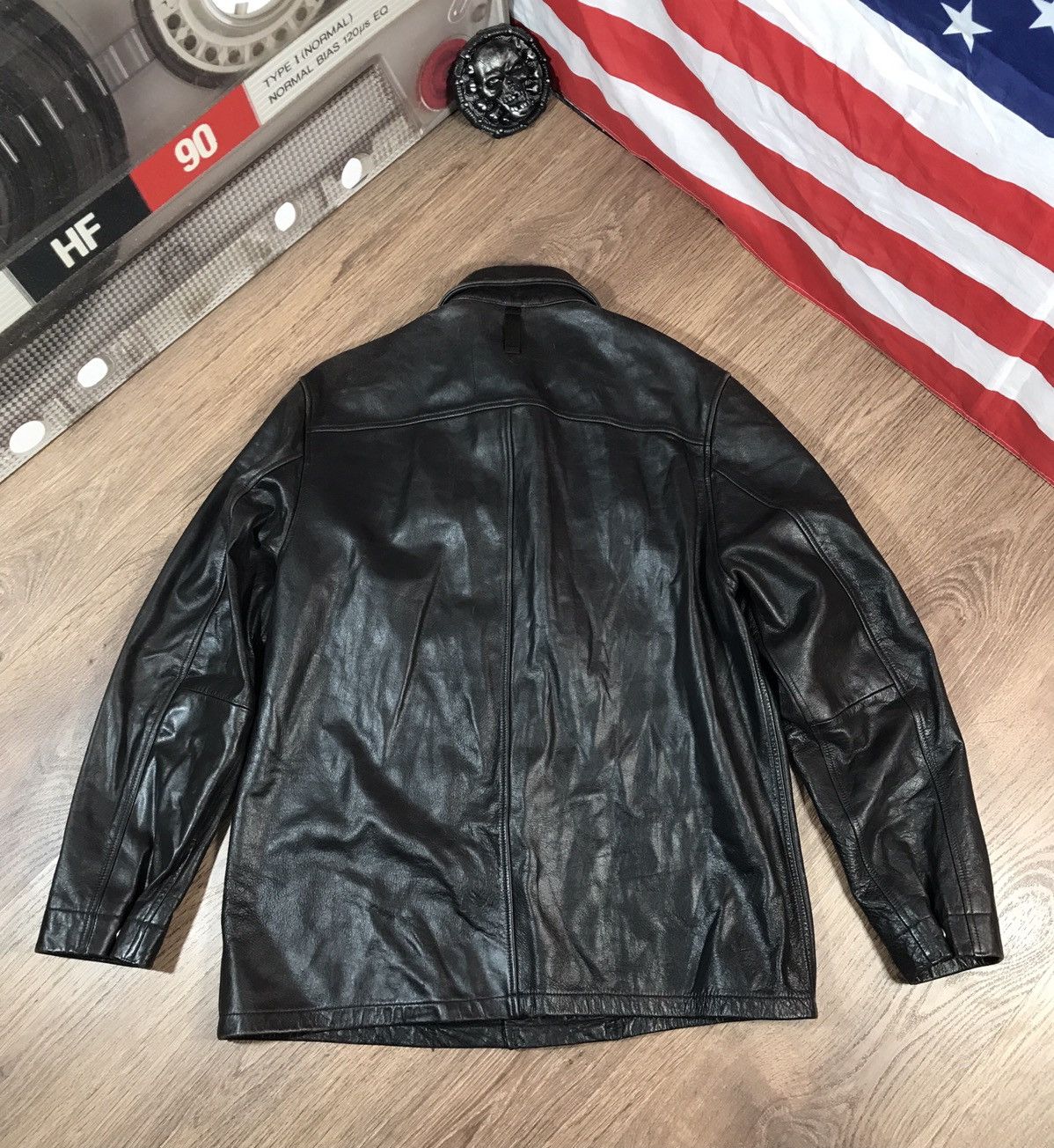 Gap Vintage Distressed Gap Leather Bicker Jacket Size US M / EU 48-50 / 2 - 14 Thumbnail