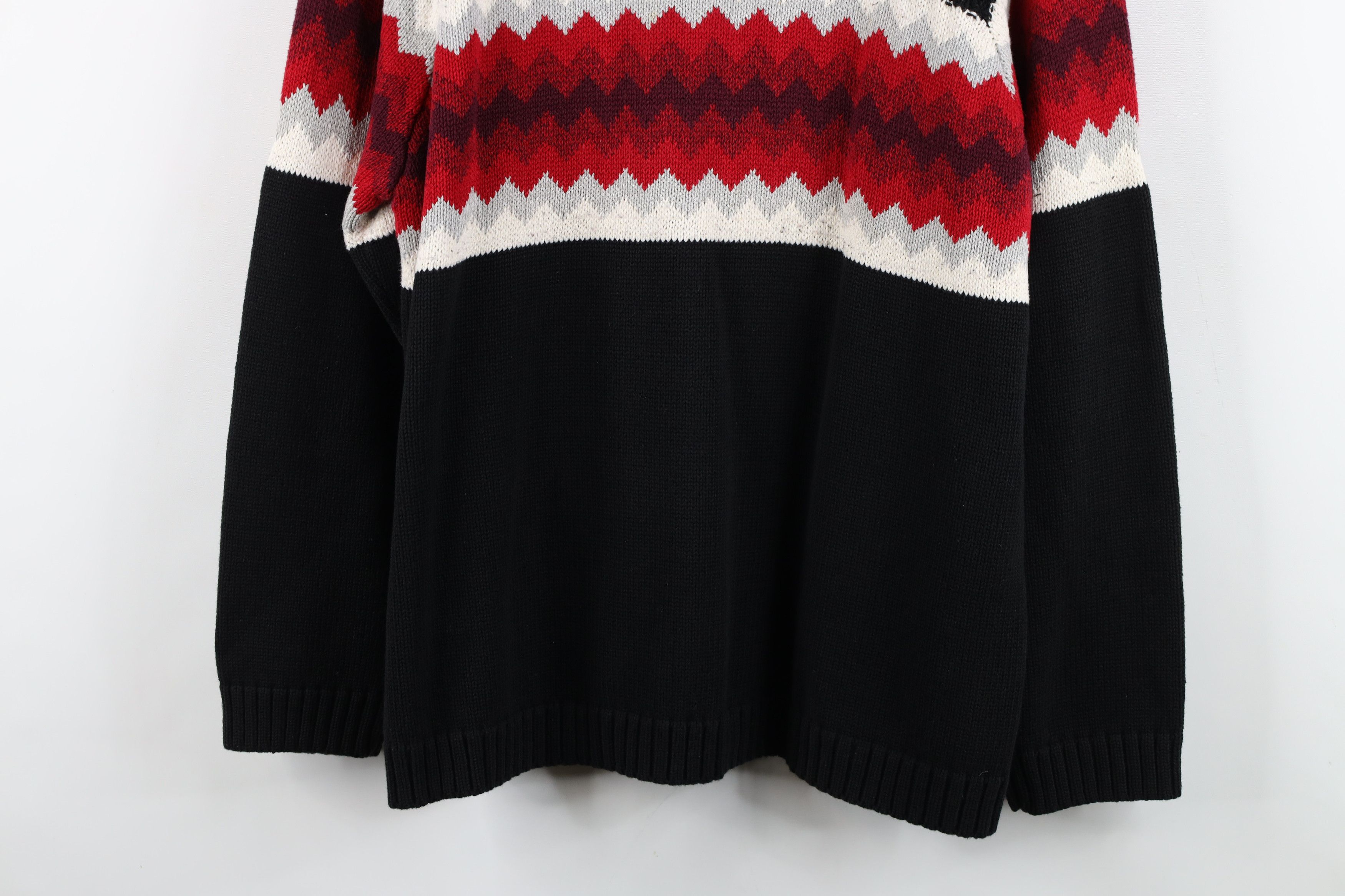 Vintage Vintage 90s Streetwear Knit Fair Isle Mock Neck Sweater Size L / US 10 / IT 46 - 3 Thumbnail