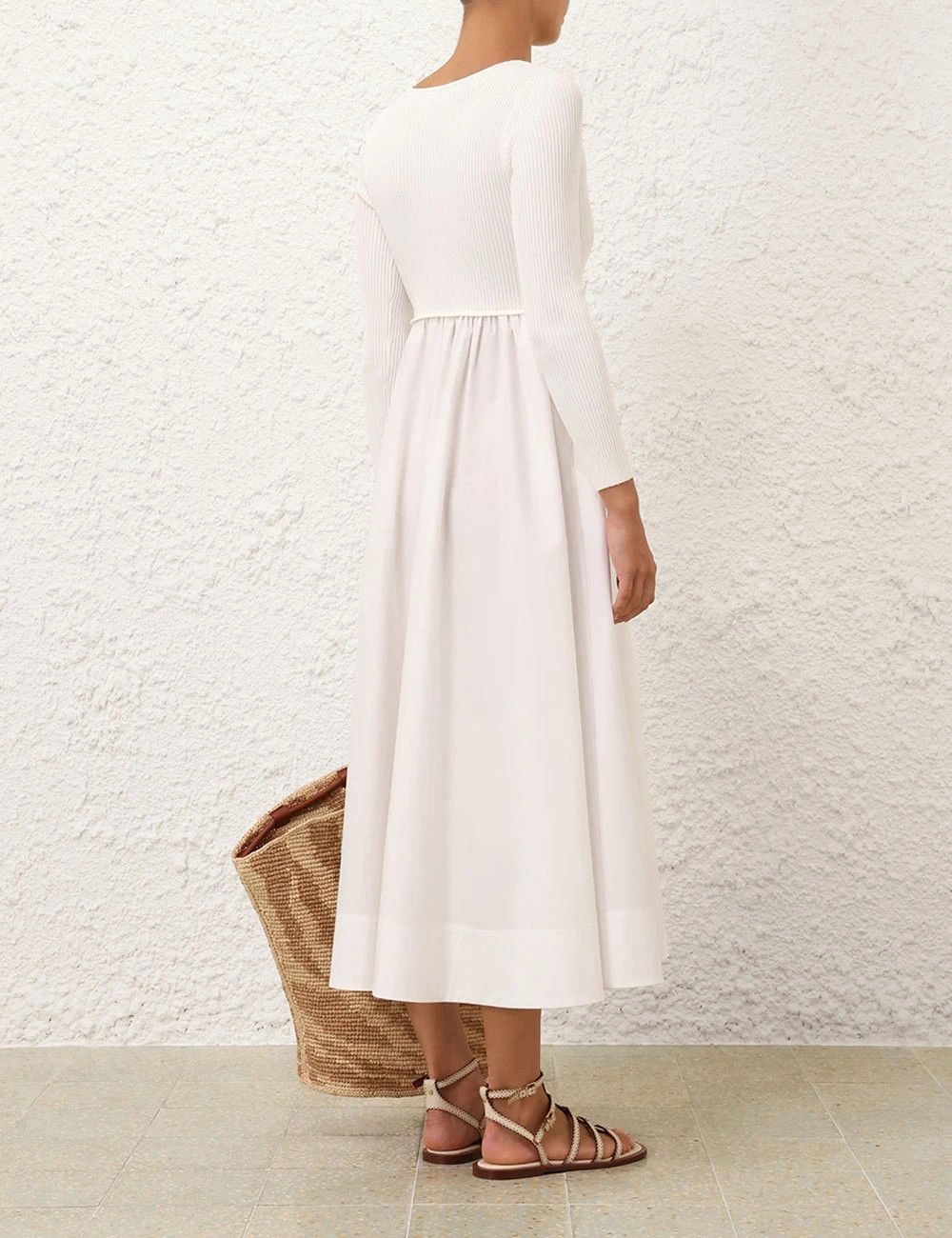 Zimmermann oc11z0226 Poplin Scoop Dress In White Size S / US 4 / IT 40 - 4 Thumbnail