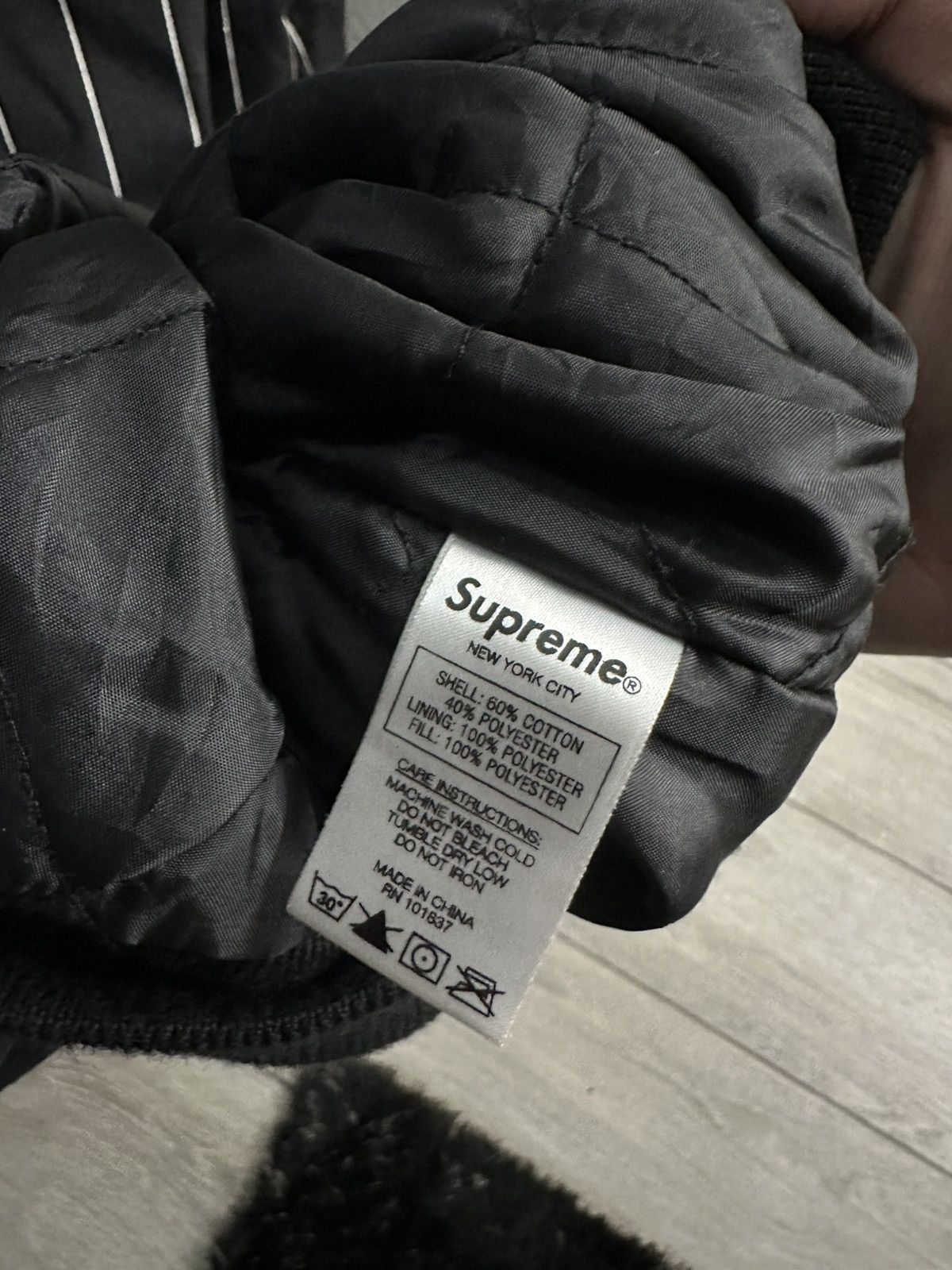 Supreme Supreme Pinstripe Varsity Jacket Black SS19 Size US XL / EU 56 / 4 - 8 Thumbnail