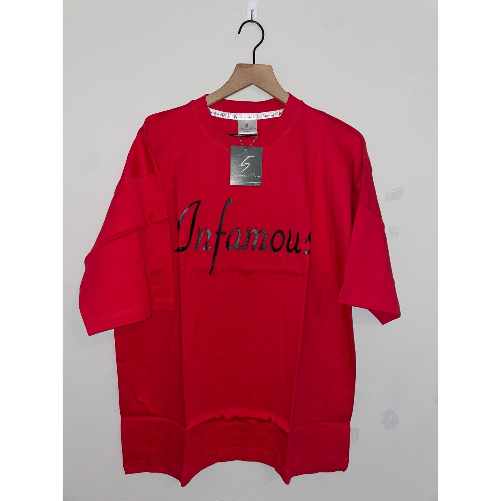 Vintage NWT 2000s Infamous Gear Red Black Script Shirt Tee Y2K L Size US XL / EU 56 / 4 - 1 Thumbnail