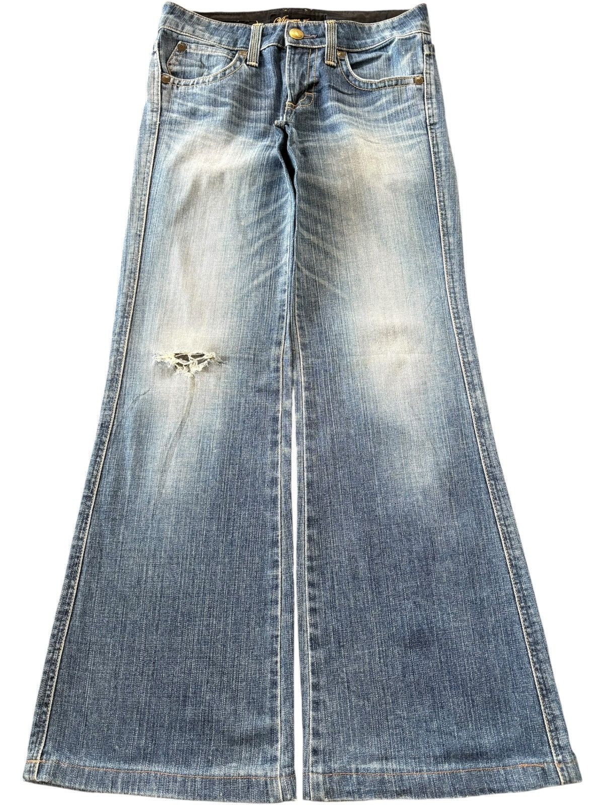 Edwin Vintage Edwin Vienus Faded Wash Distress Flare Jeans Size 29" - 1 Thumbnail
