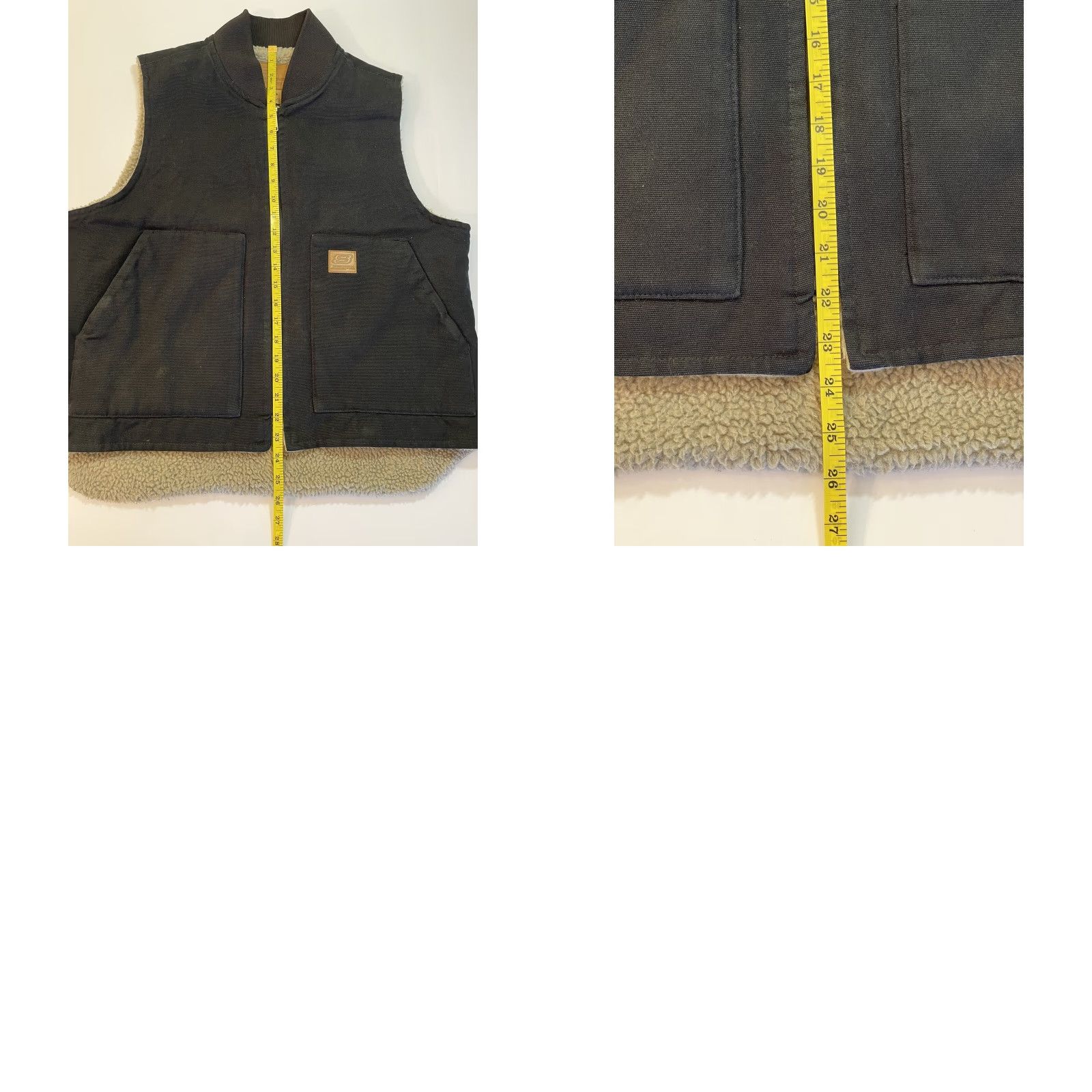 SKECHERS Skechers Mens Vest M Black Sherpa Lined Canvas Full Zip Outdoor Duck Workwear Size US M / EU 48-50 / 2 - 8 Thumbnail