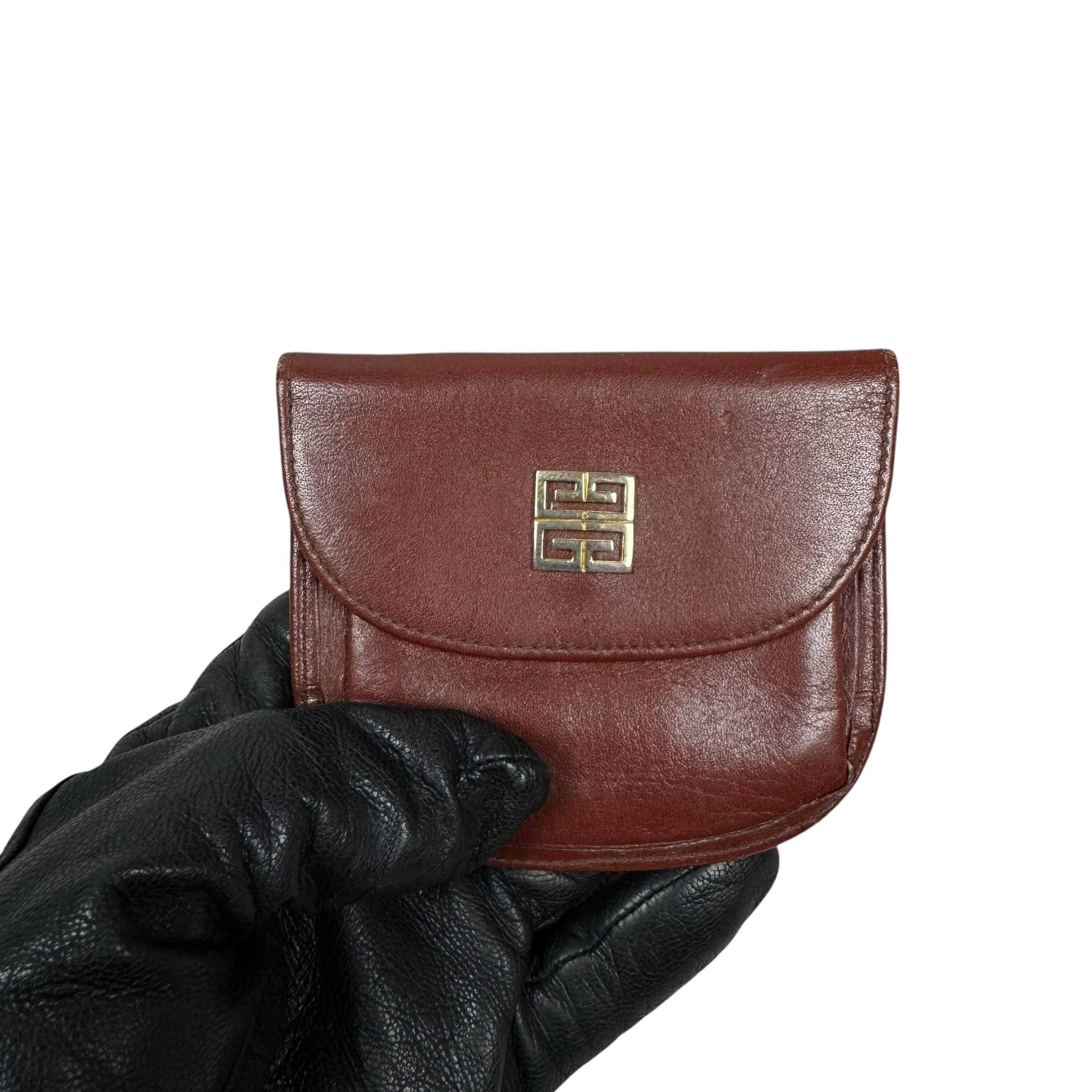 Givenchy Women's Brown Leather Snap Button Coin Purse Wallet
