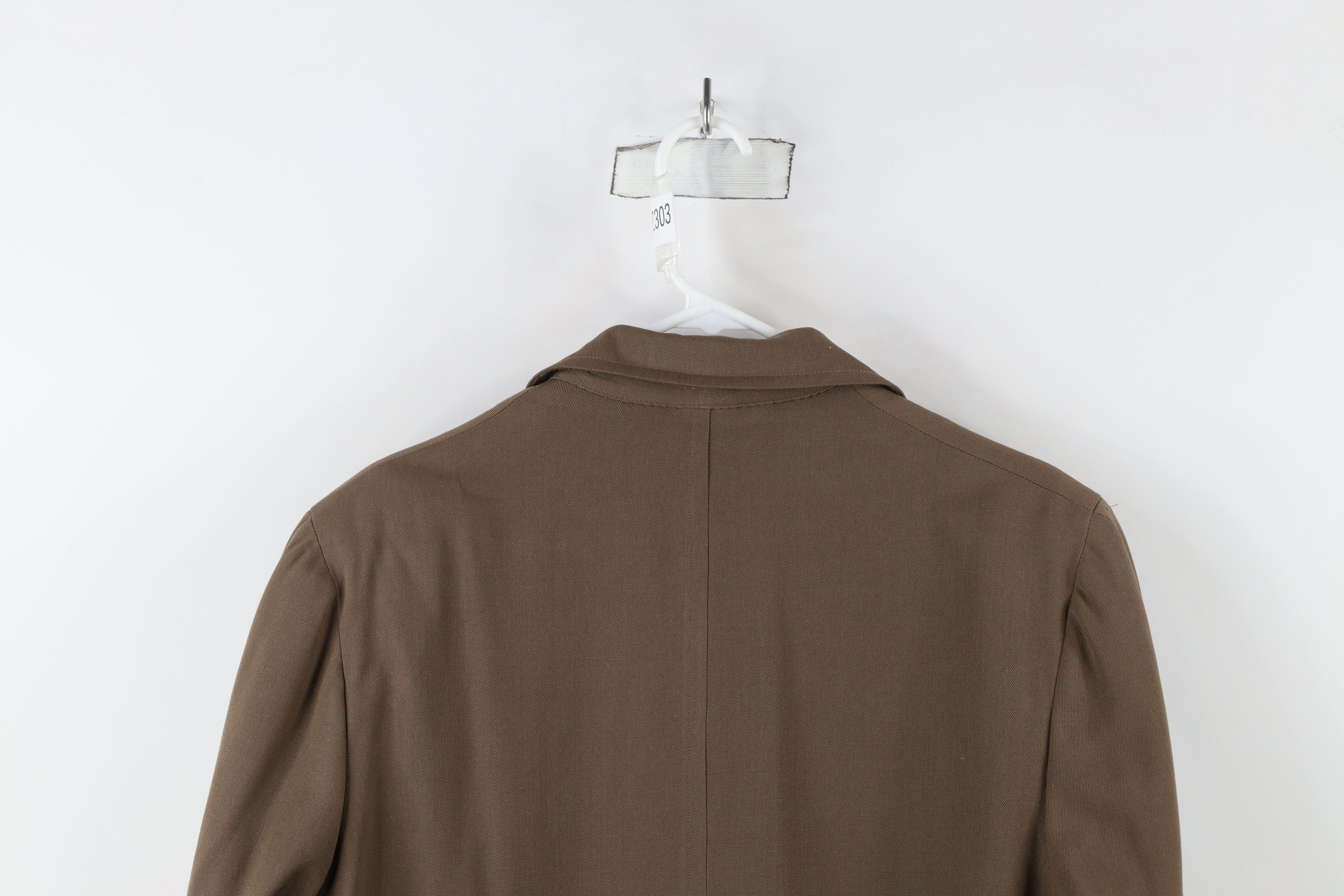 Vintage Vintage 50s 60s Rockabilly Wool Rayon Gabardine Trench Coat Size US XXL / EU 58 / 5 - 14 Thumbnail
