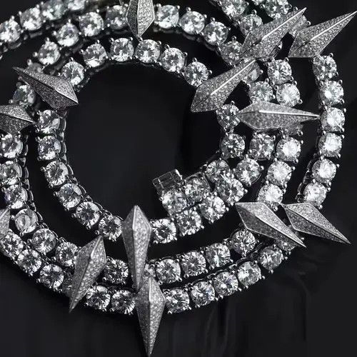 VIBE 20" Tennis Chain Spike Charm Necklace🔥🔥🔥 Size ONE SIZE - 3 Thumbnail