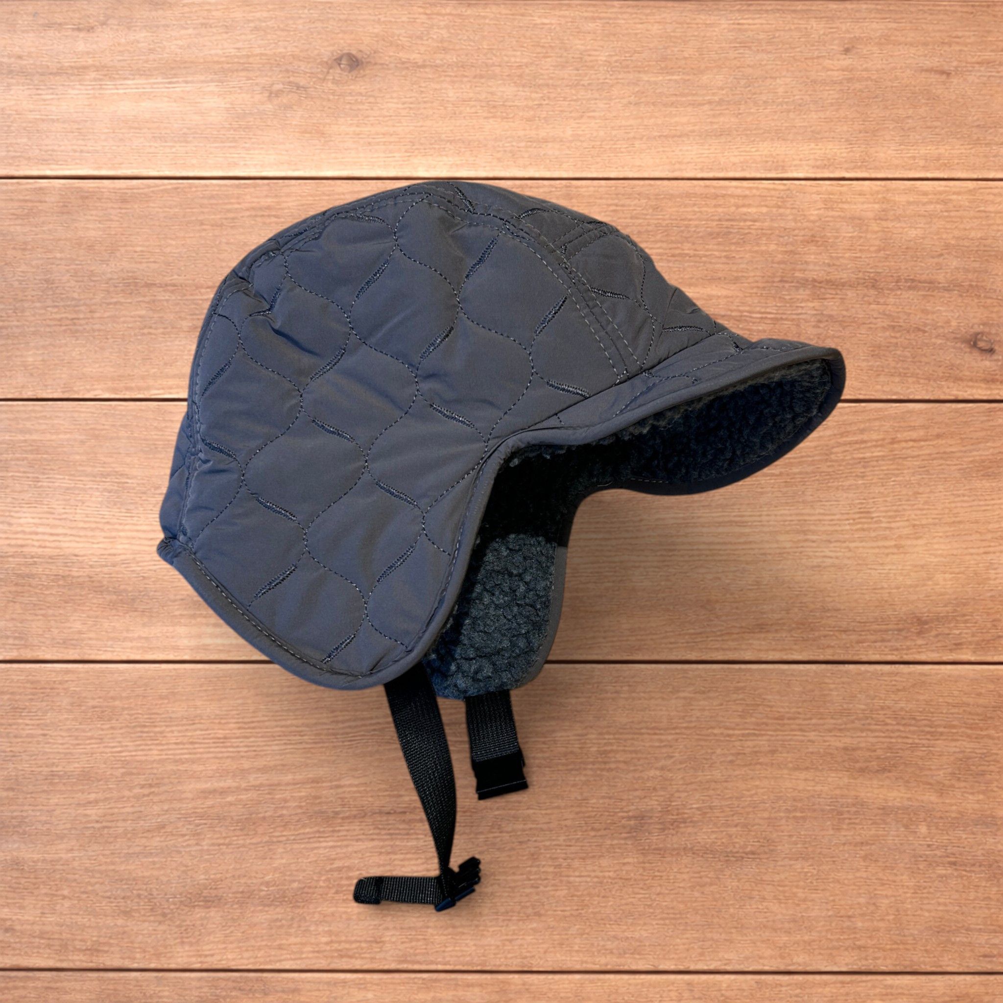 Japanese Brand Russian Trapper Korean padded fluffy hat cap in grey/blue. Size ONE SIZE - 4 Thumbnail
