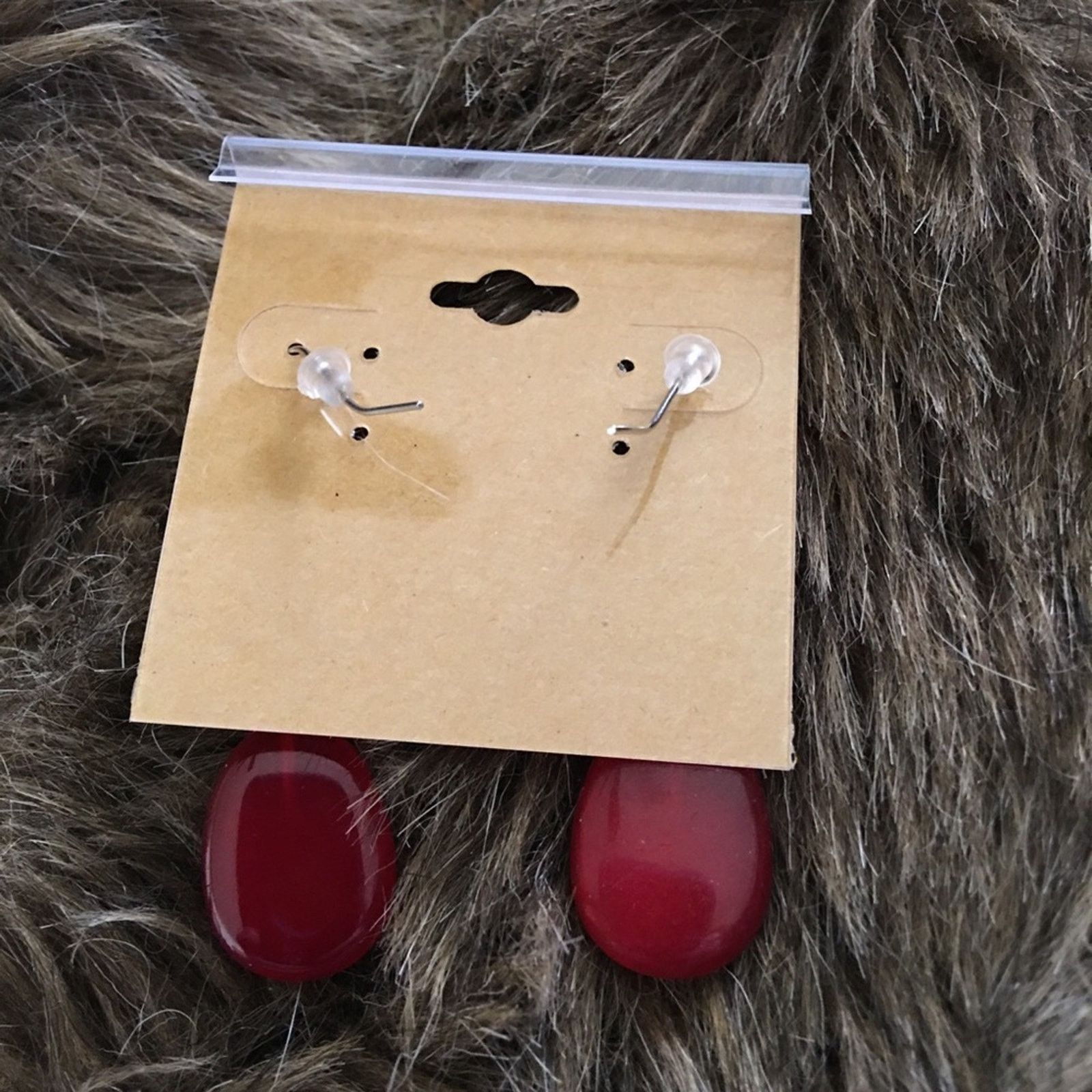 Vintage Vintage repurpose red glass drop earrings Size ONE SIZE - 4 Thumbnail