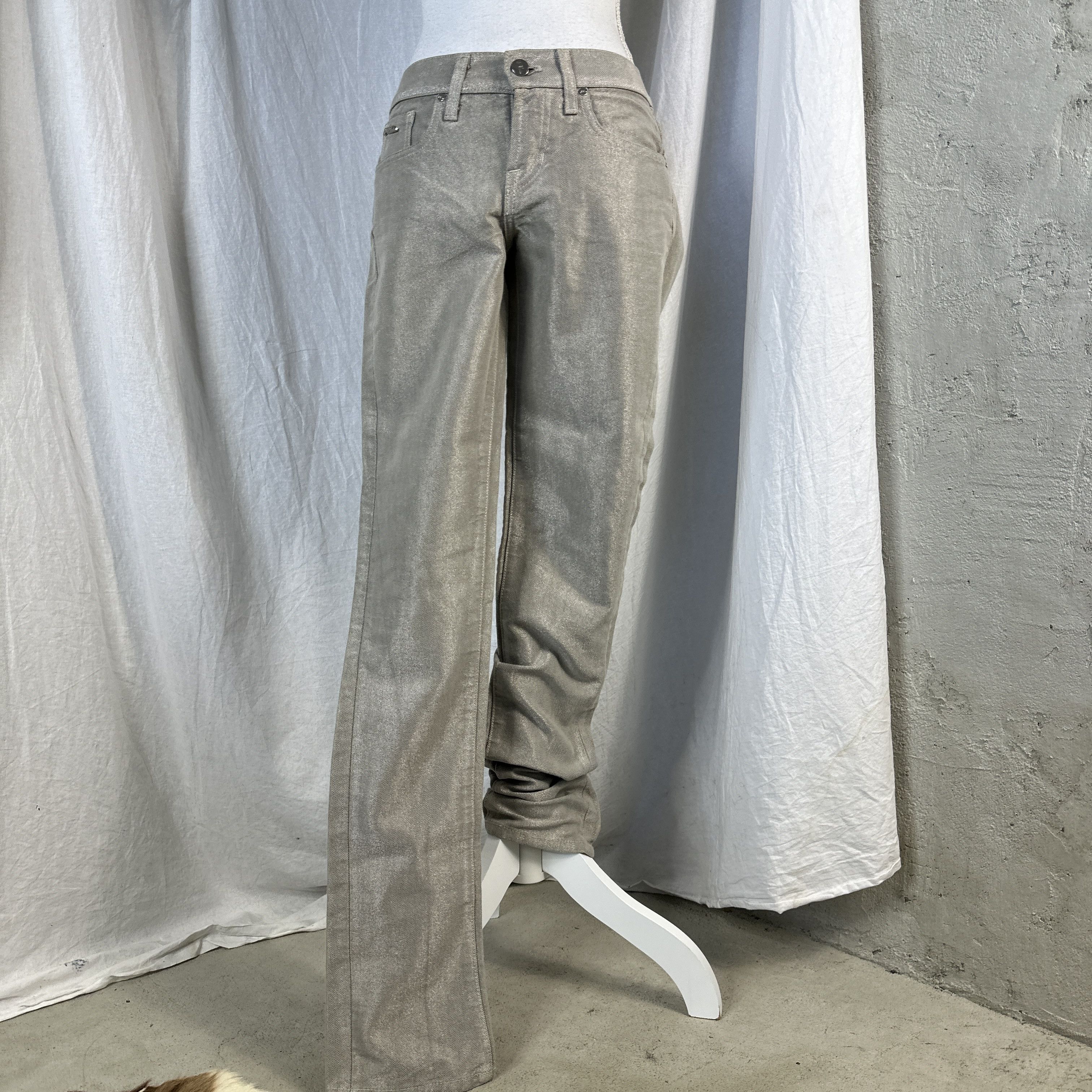 Ralph Lauren Black Label × Vintage Vintage Y2K Ralph Lauren Black Label Silver Women's Jeans Size 26" / US 2 / IT 38 - 1 Thumbnail