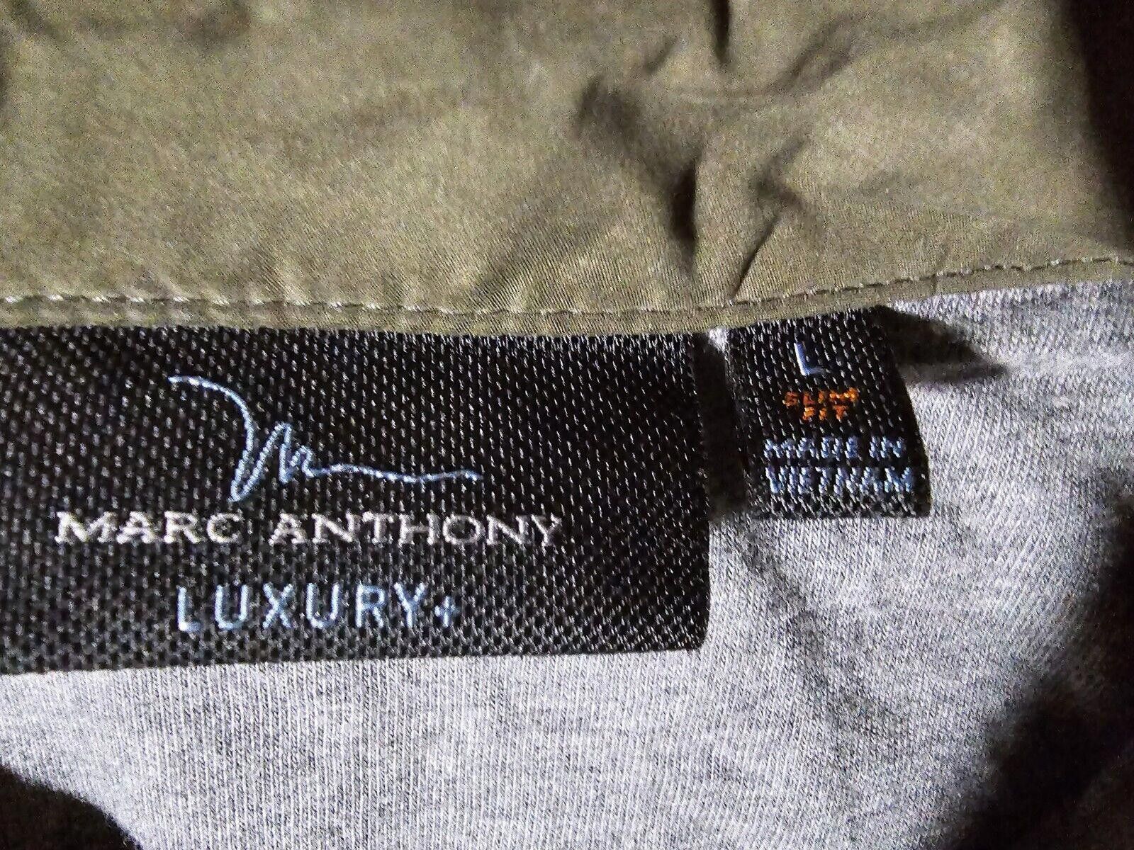 Marc Anthony Marc Anthony Lg Button Up Shirt Luxury+ Slim Fit Army Botle Size US L / EU 52-54 / 3 - 3 Thumbnail