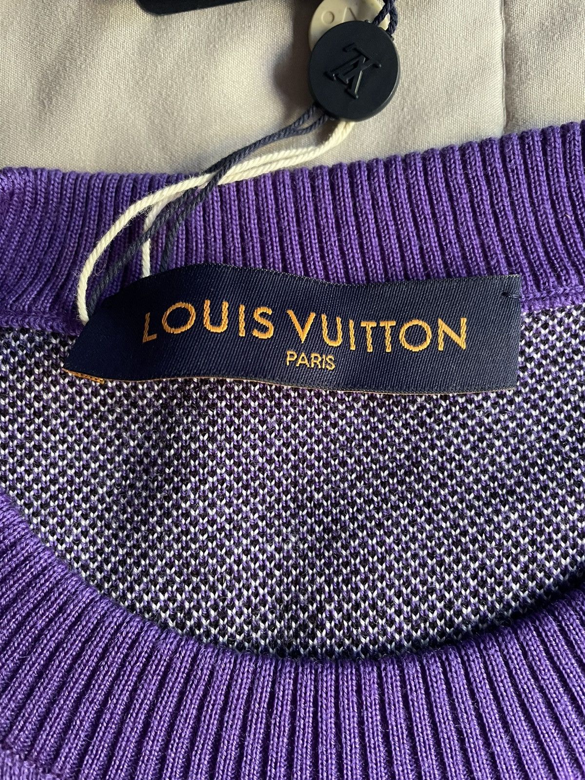 Louis Vuitton Louis Vuitton Purple Studio Jacquard Crewneck Size US XL / EU 56 / 4 - 7 Thumbnail